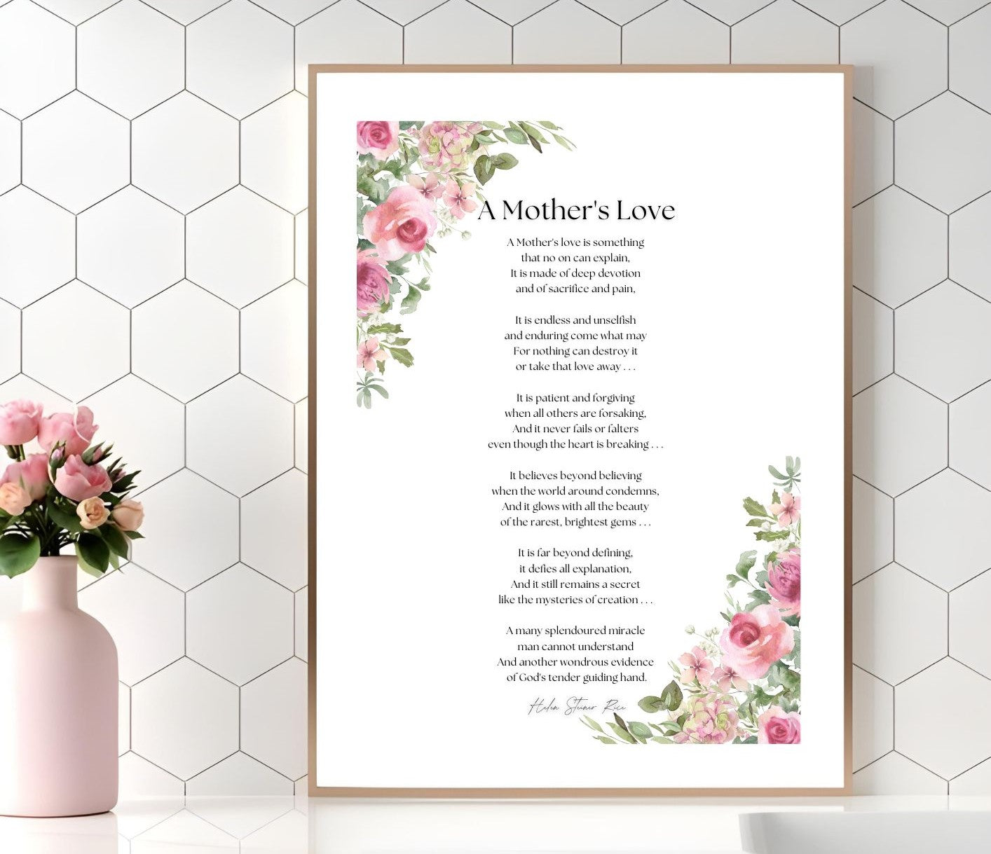A Mother’s Love – Helen Steiner Rice Poem Print
