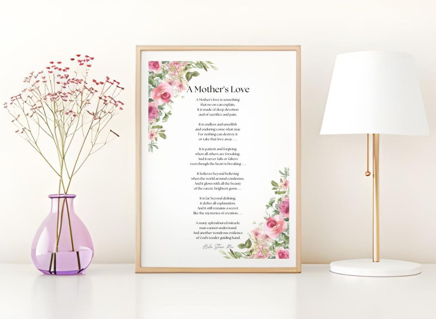 A Mother’s Love – Helen Steiner Rice Poem Print
