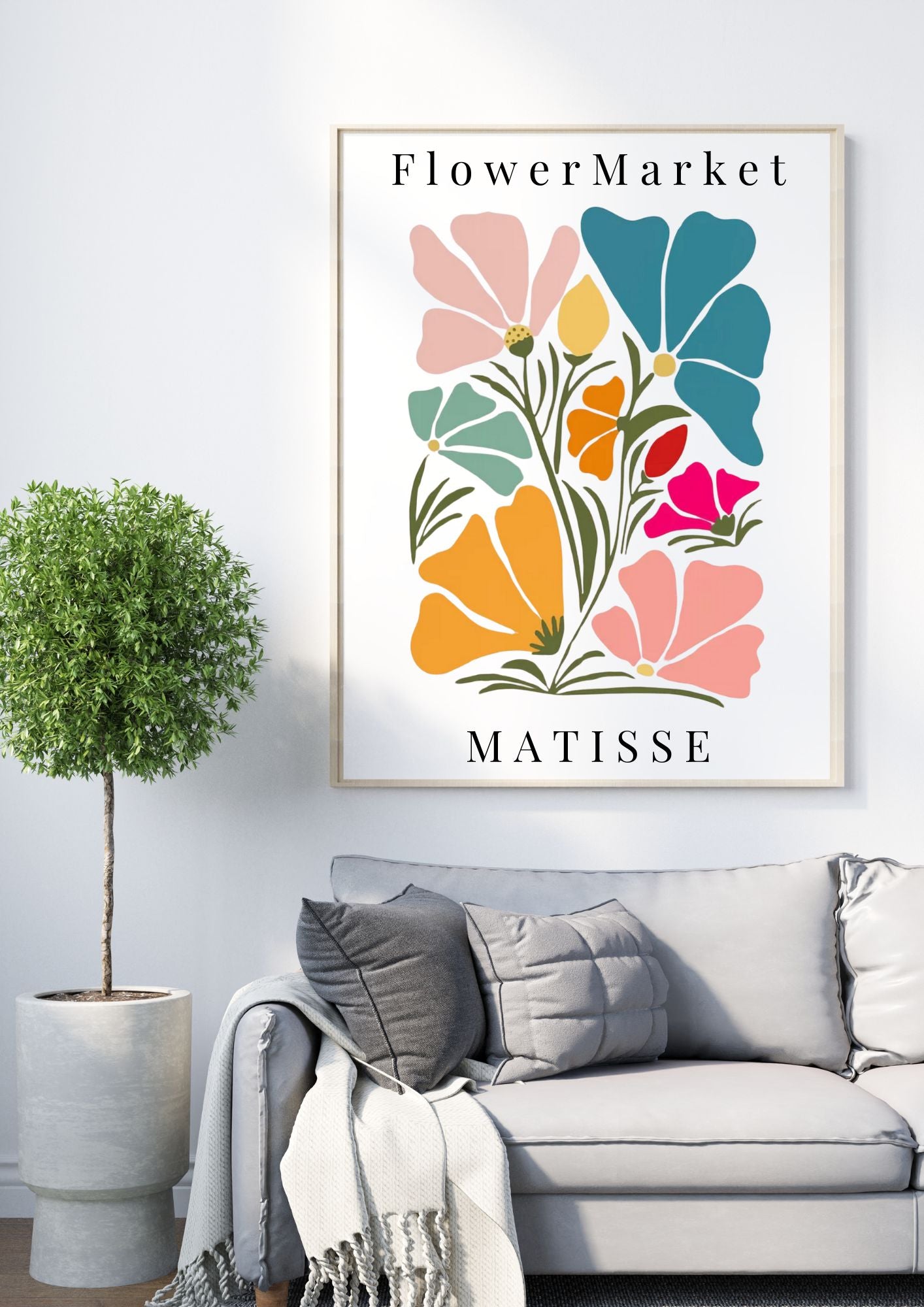 Matisse-Inspired Flower Market Print | Vibrant Floral Digital Art