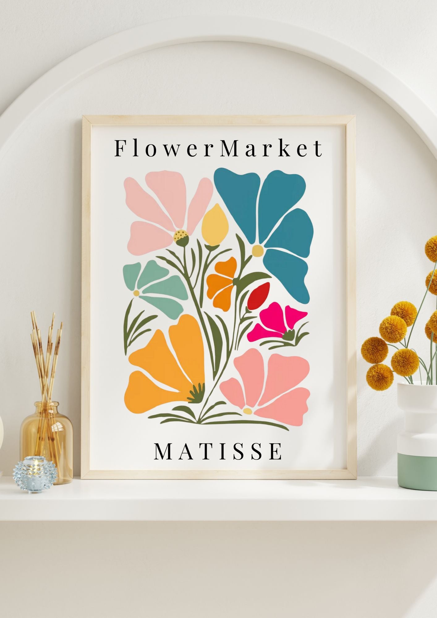 Matisse-Inspired Flower Market Print | Vibrant Floral Digital Art