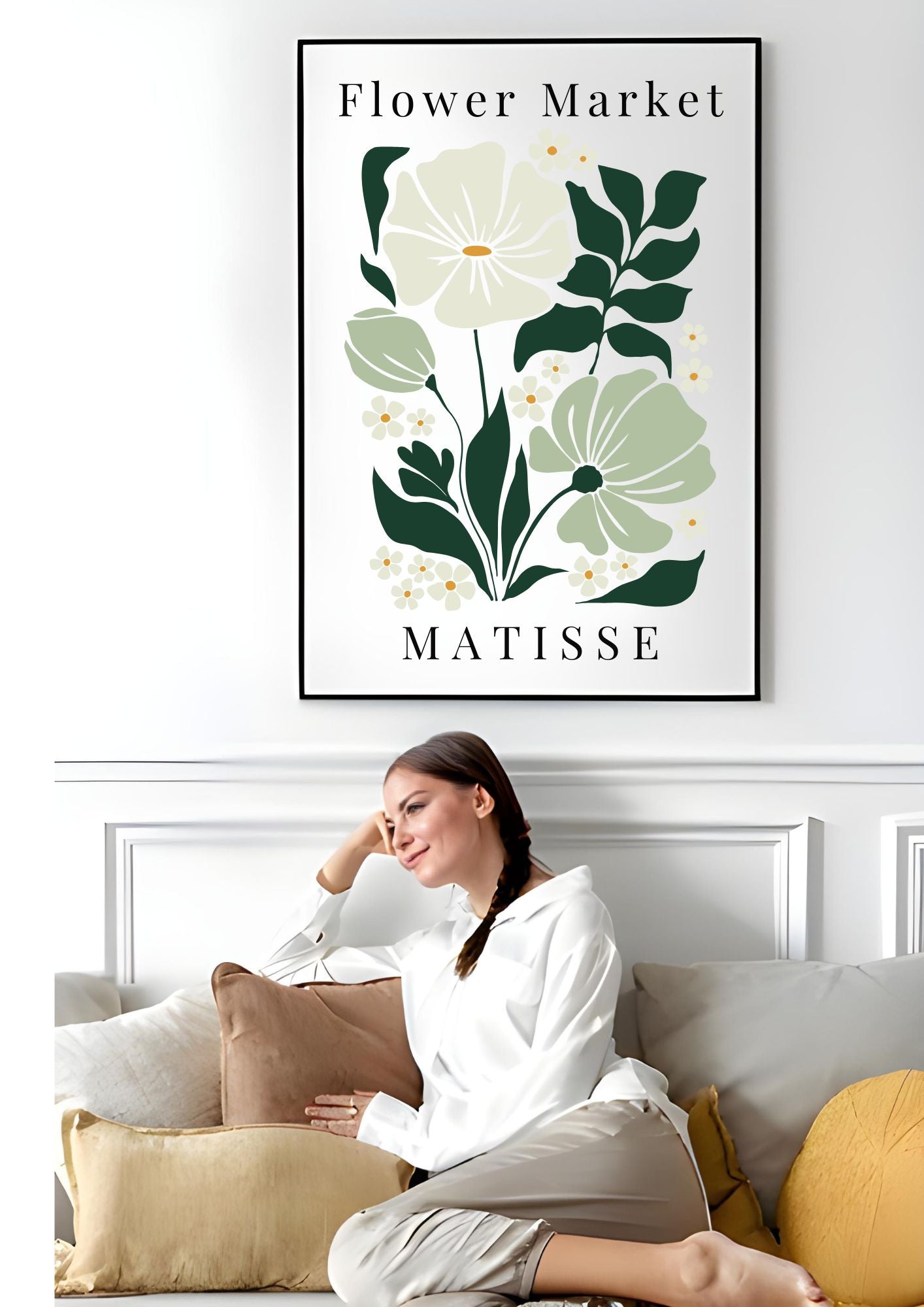Matisse-Inspired Floral Print | Minimalist Botanical Digital Art