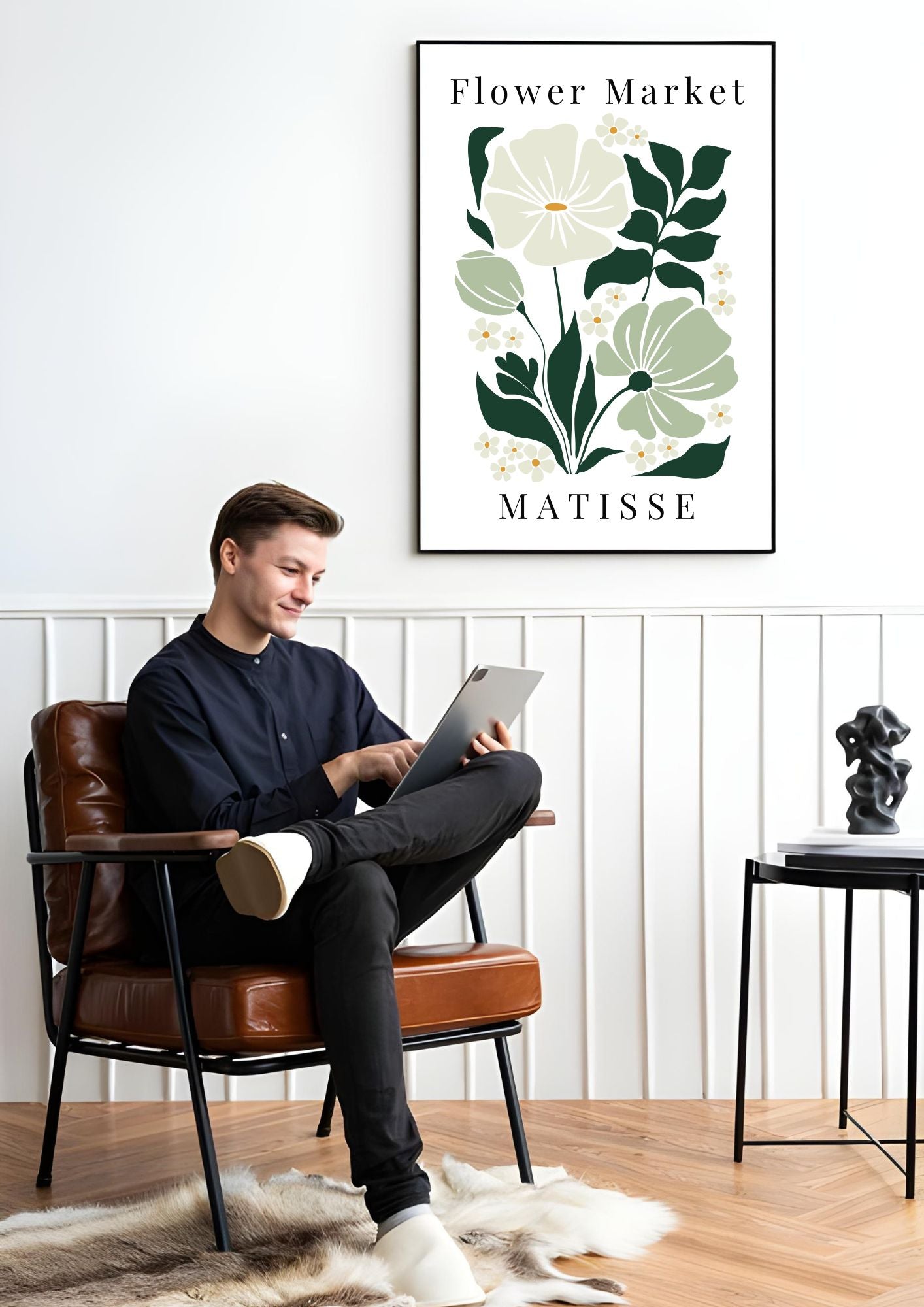 Matisse-Inspired Floral Print | Minimalist Botanical Digital Art