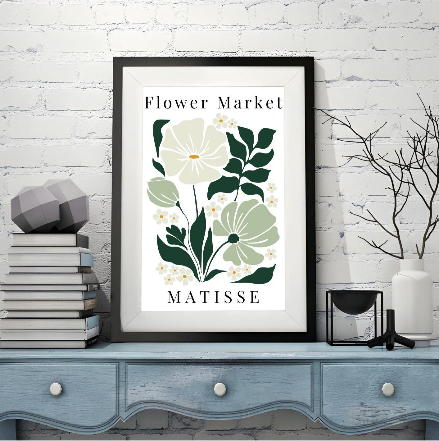 Matisse-Inspired Floral Print | Minimalist Botanical Digital Art
