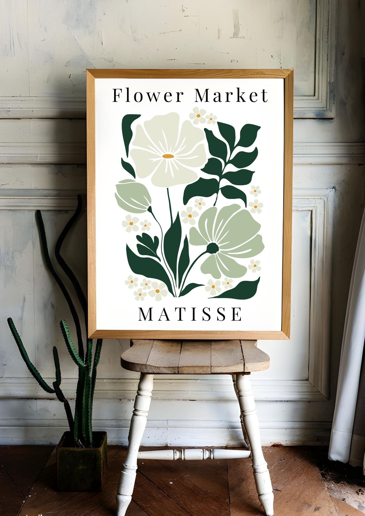 Matisse-Inspired Floral Print | Minimalist Botanical Digital Art