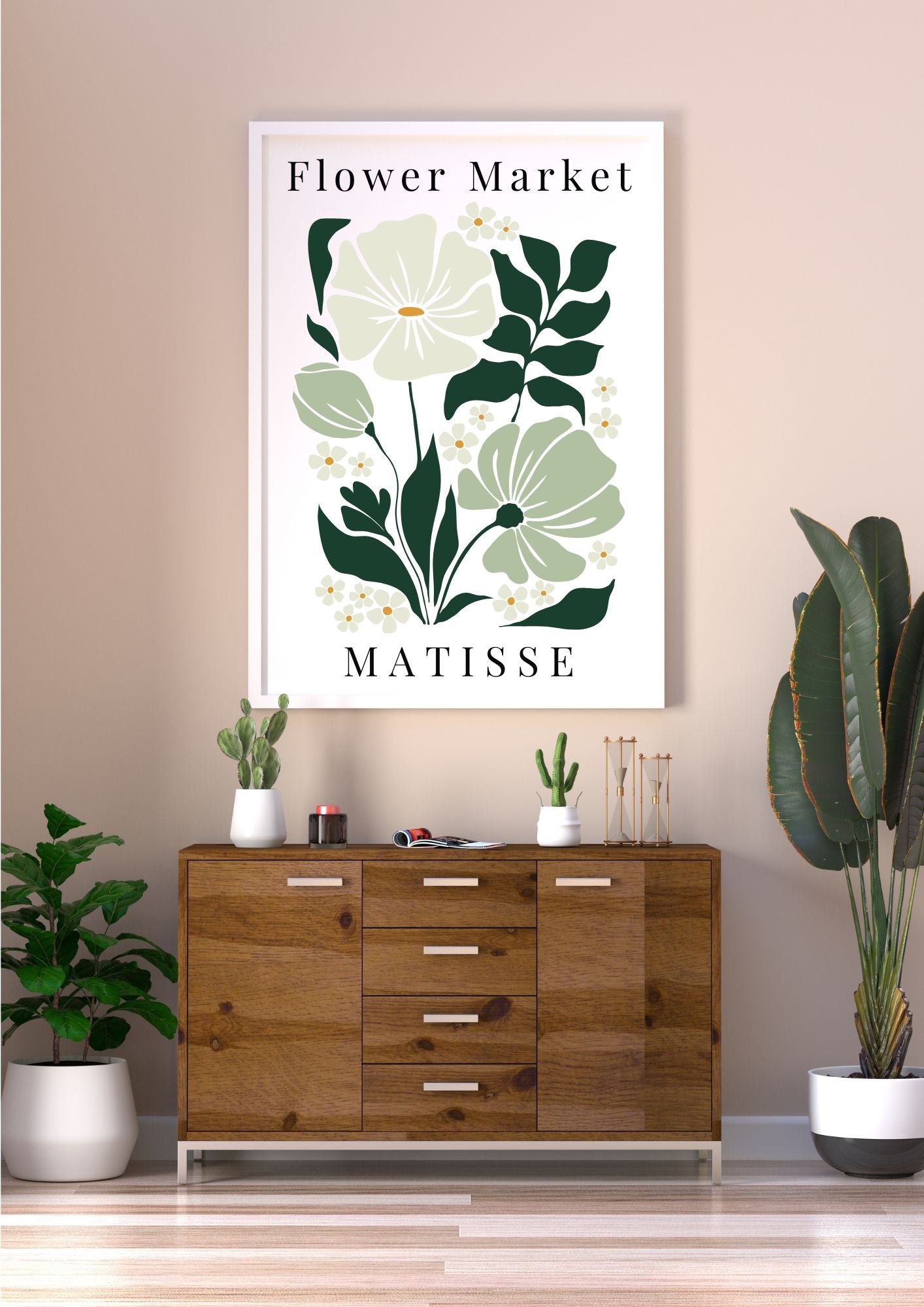 Matisse-Inspired Floral Print | Minimalist Botanical Digital Art