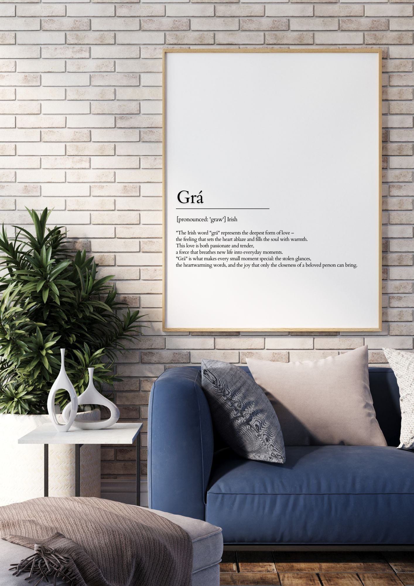 Grá – Irish Love Definition Print | Minimalist Wall Art