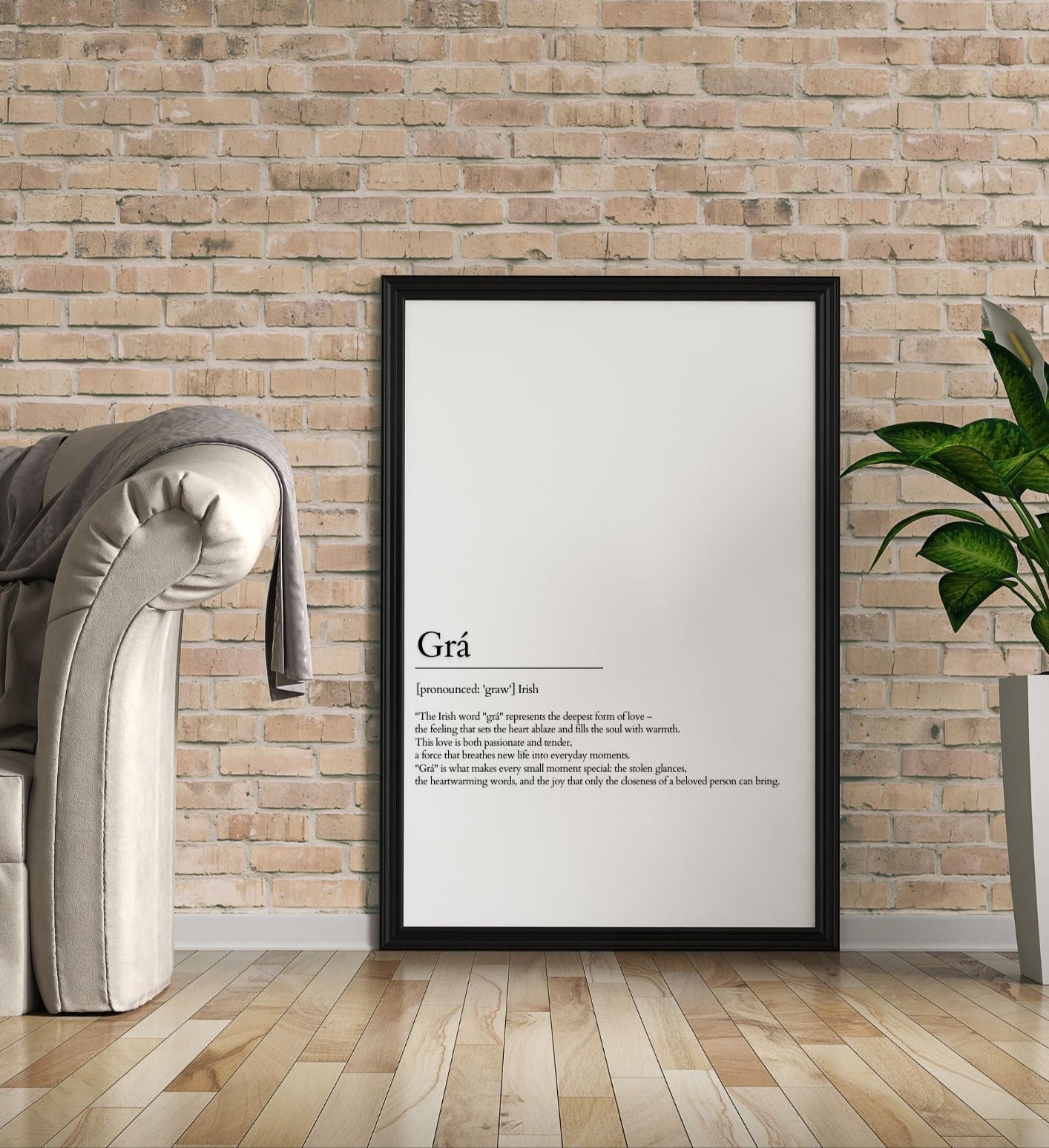 Grá – Irish Love Definition Print | Minimalist Wall Art