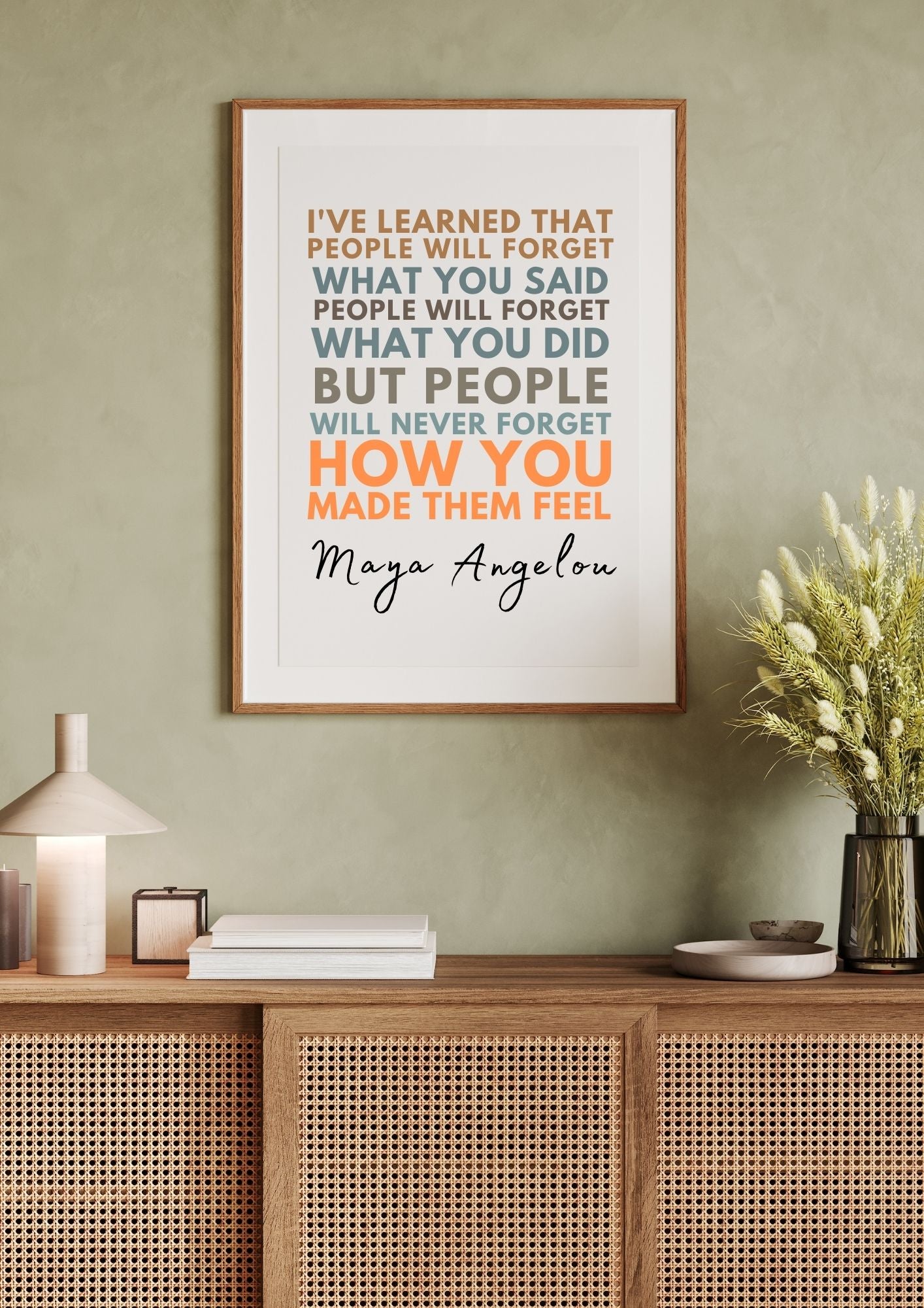 Maya Angelou Quote – How You Made Them Feel | Motivational Wall Art