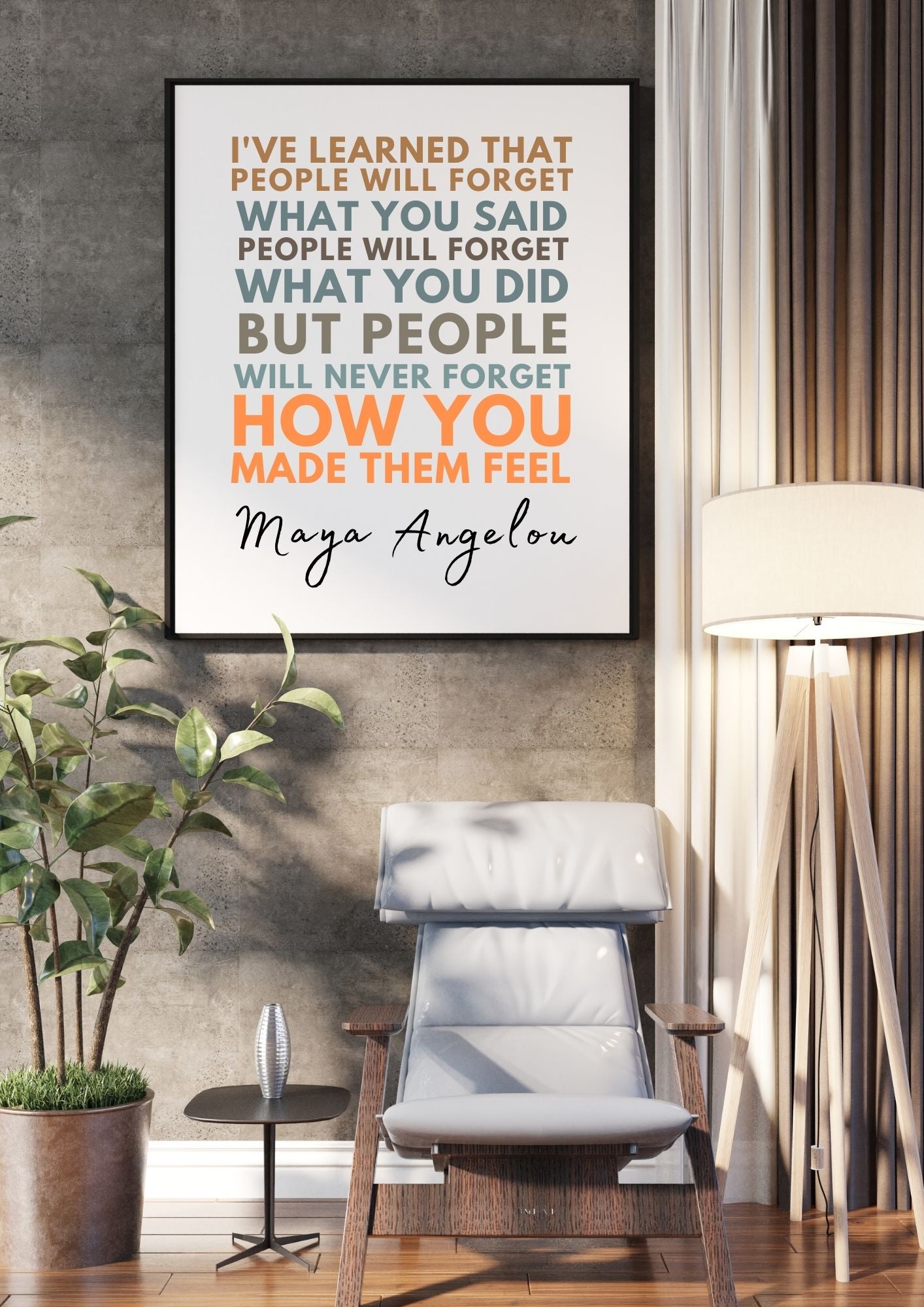 Maya Angelou Quote – How You Made Them Feel | Motivational Wall Art