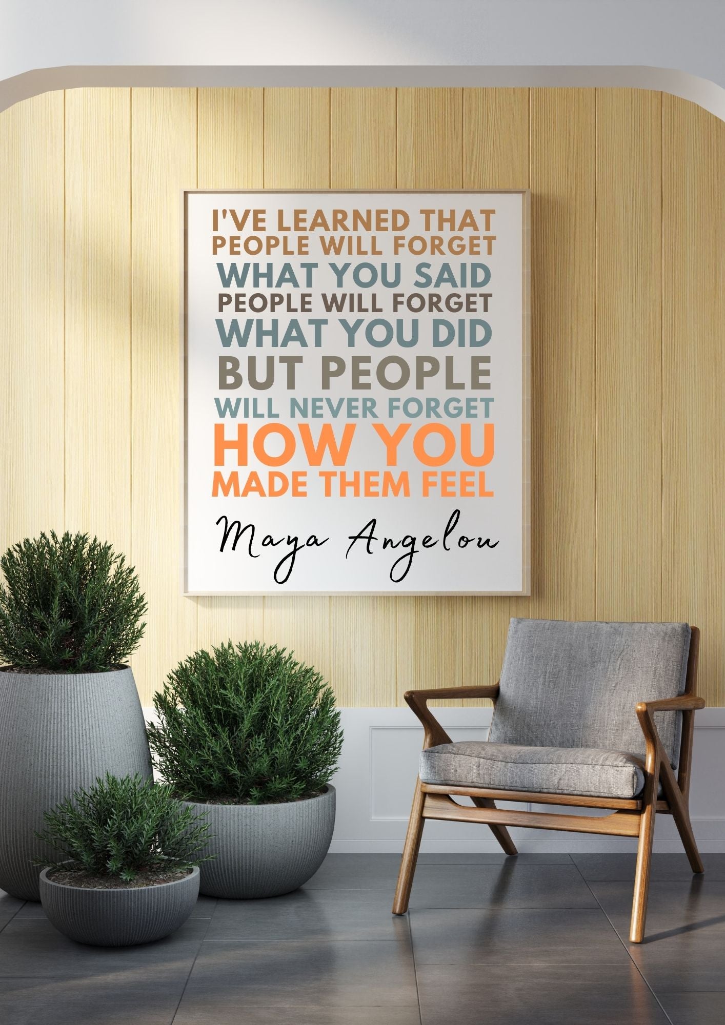 Maya Angelou Quote – How You Made Them Feel | Motivational Wall Art