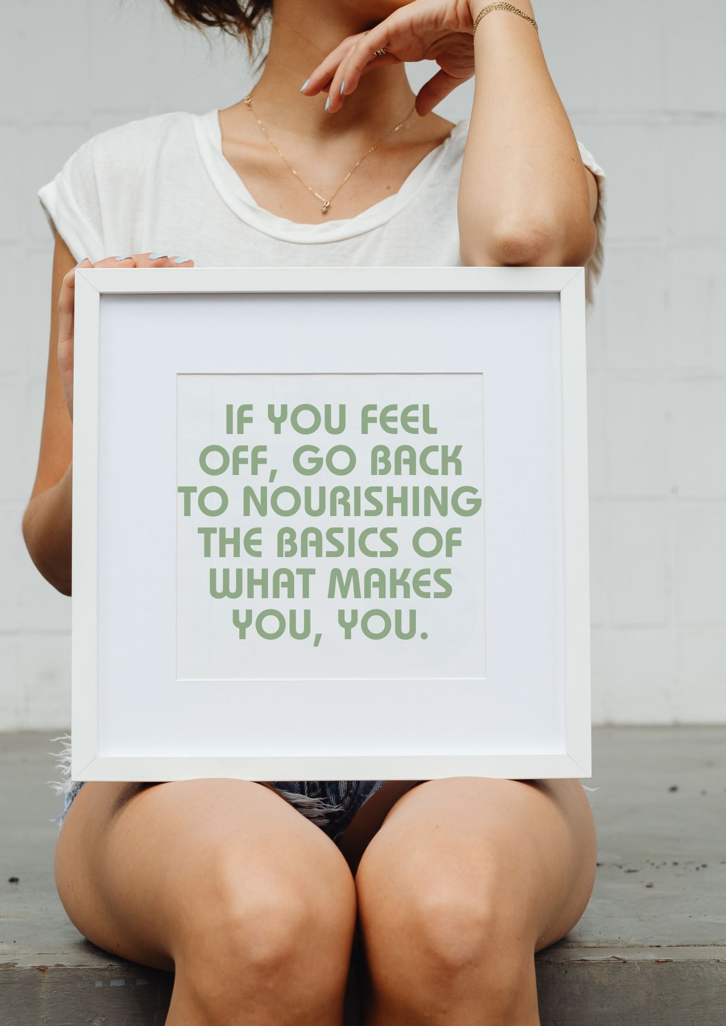 Self-Care Quote – Nourish Your True Self | Minimalist Wall Art