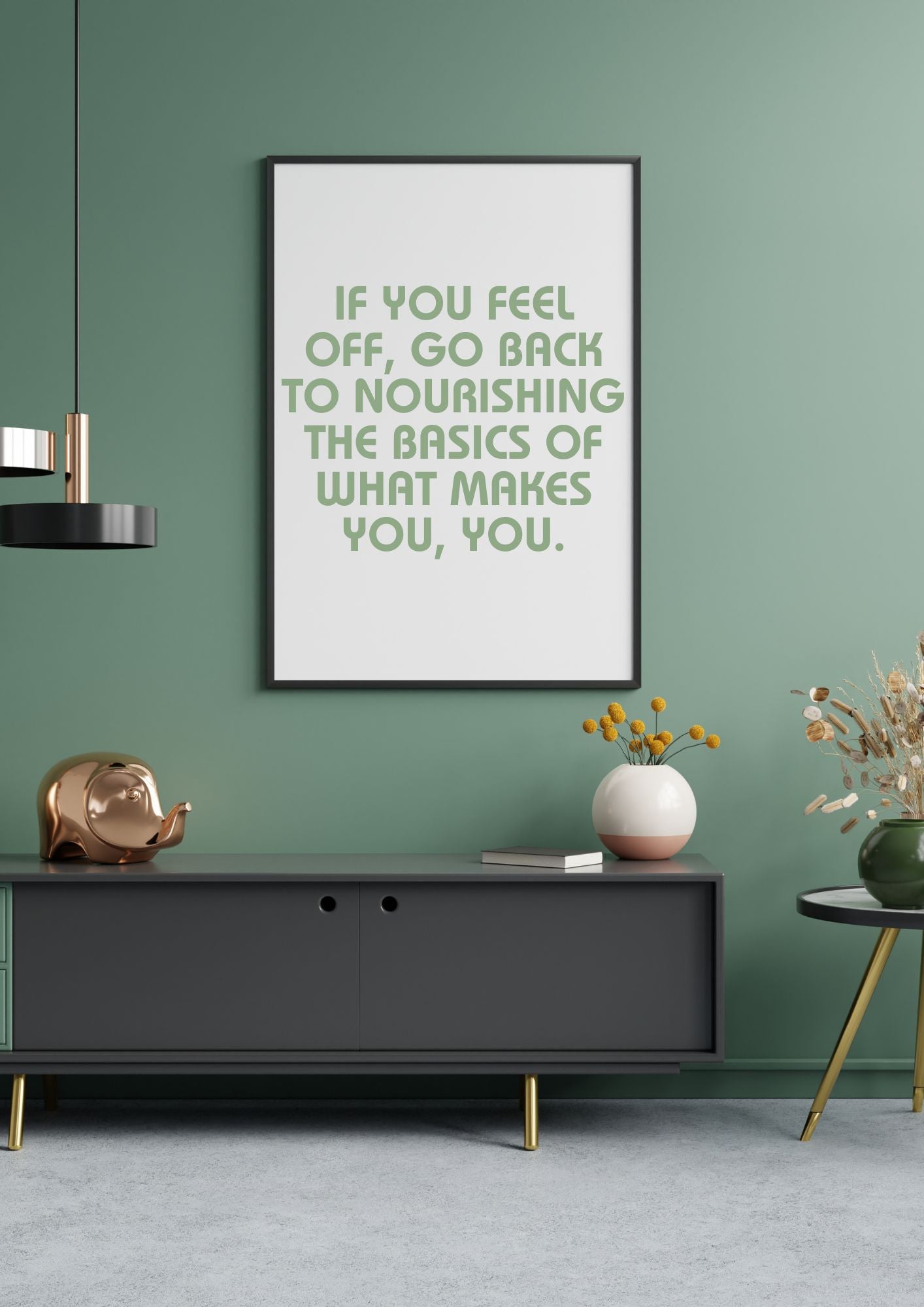Self-Care Quote – Nourish Your True Self | Minimalist Wall Art