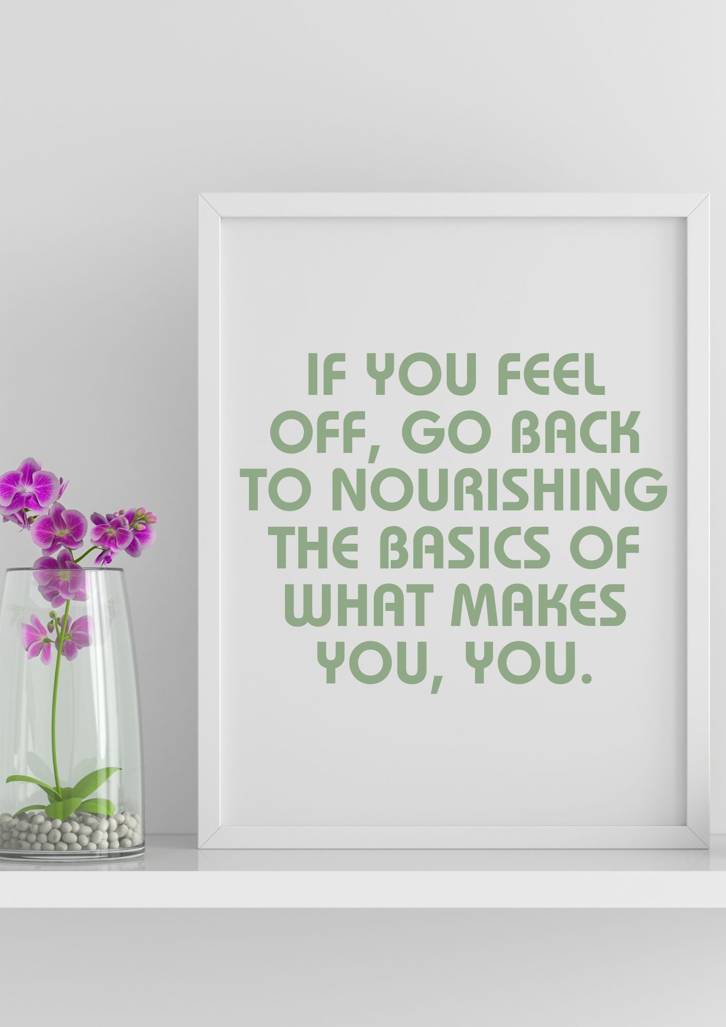 Self-Care Quote – Nourish Your True Self | Minimalist Wall Art