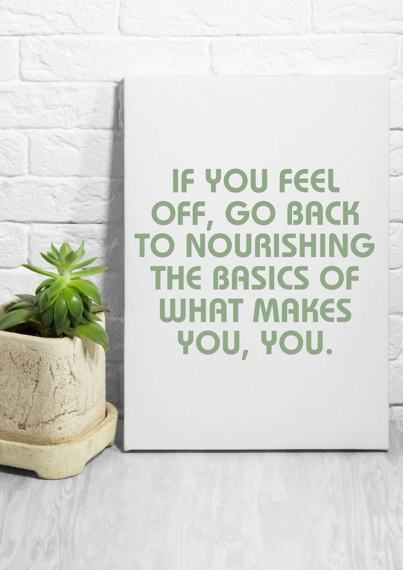 Self-Care Quote – Nourish Your True Self | Minimalist Wall Art