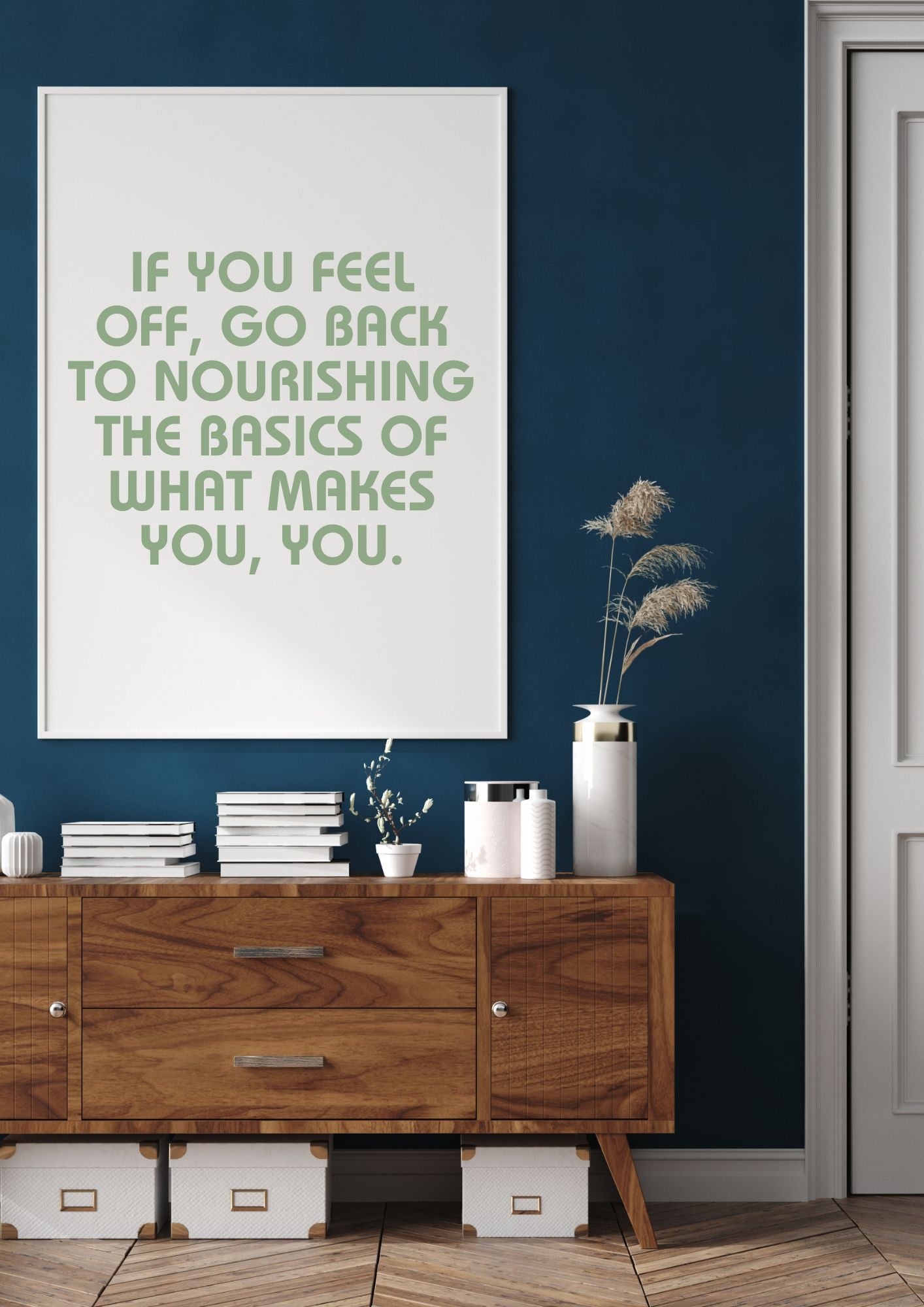 Self-Care Quote – Nourish Your True Self | Minimalist Wall Art