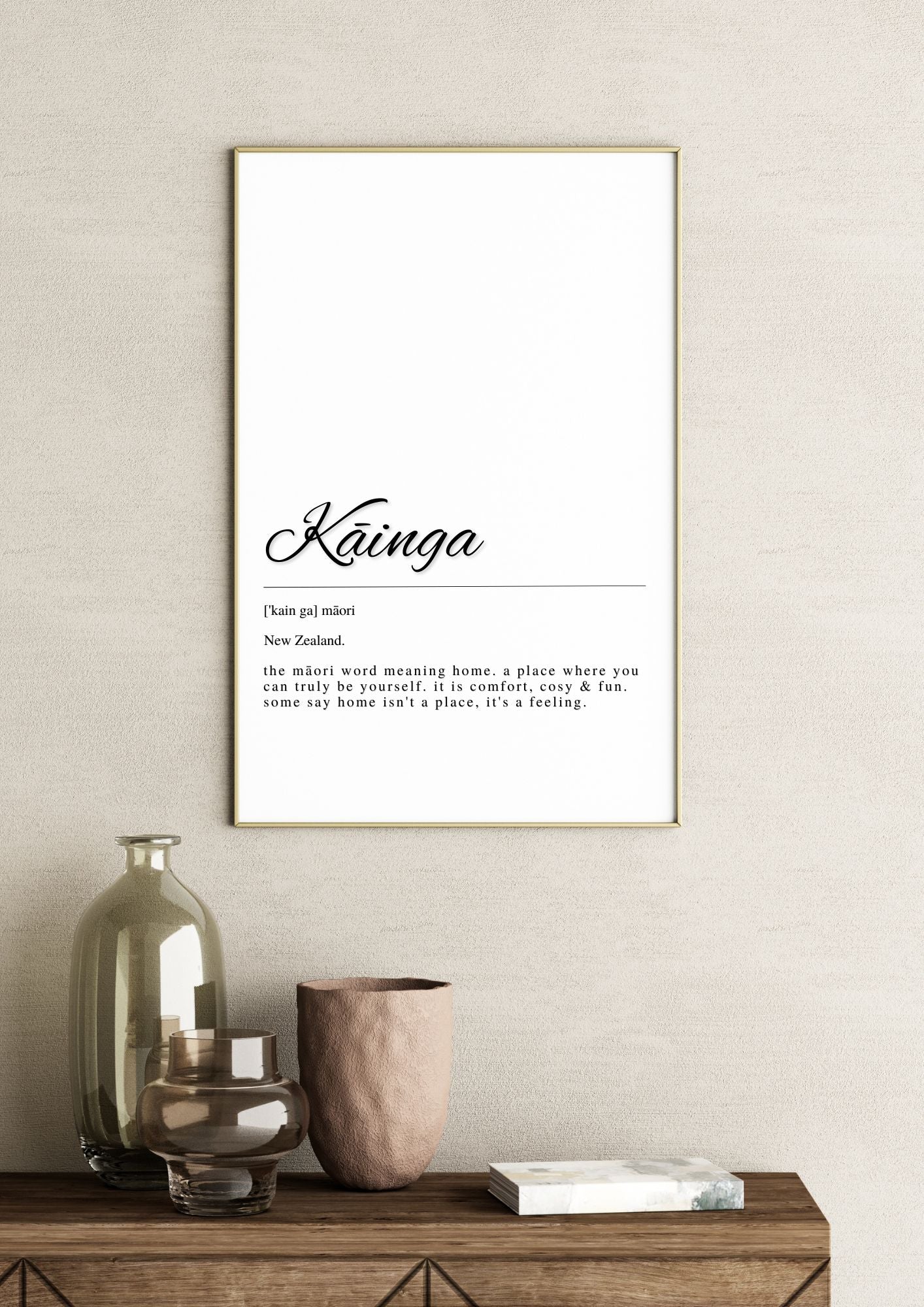 Kainga – Māori Word for Home | Minimalist Printable Wall Art