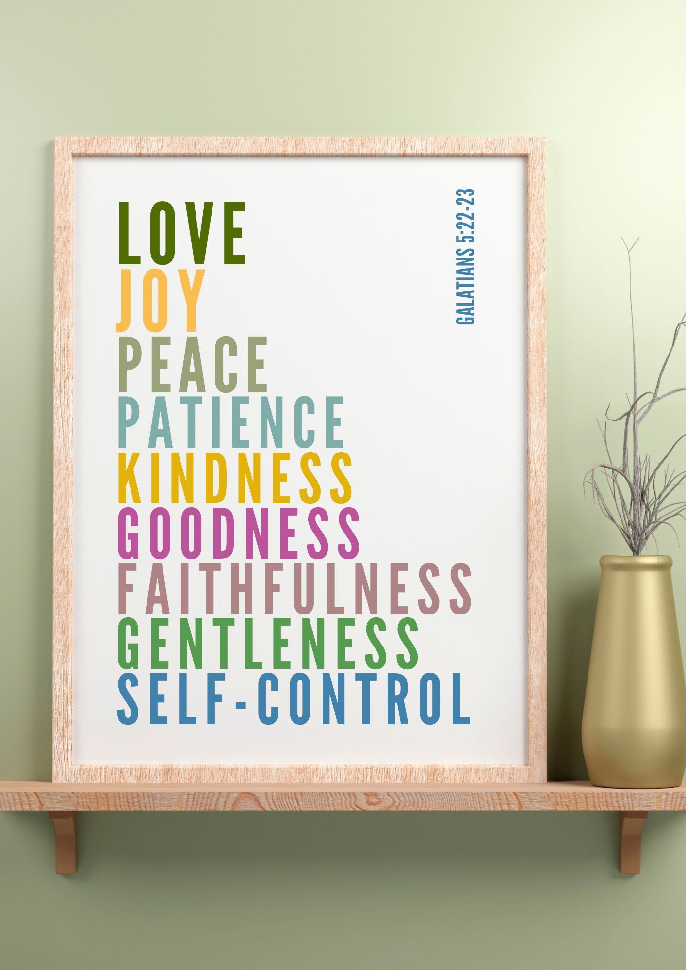 Fruits of the Spirit – Galatians 5:22-23 Bible Verse Wall Art