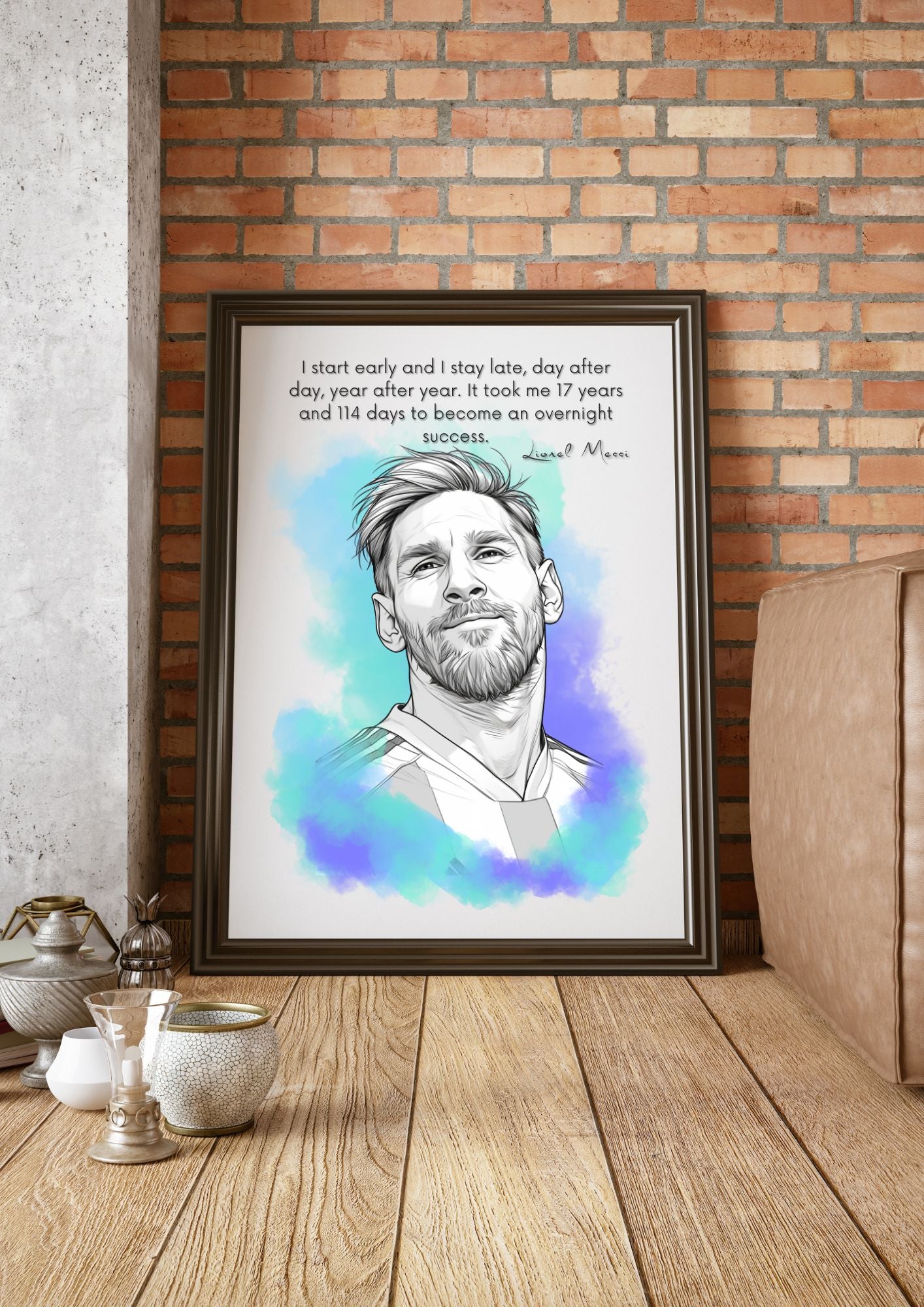 Lionel Messi Motivational Quote | Printable Wall Art