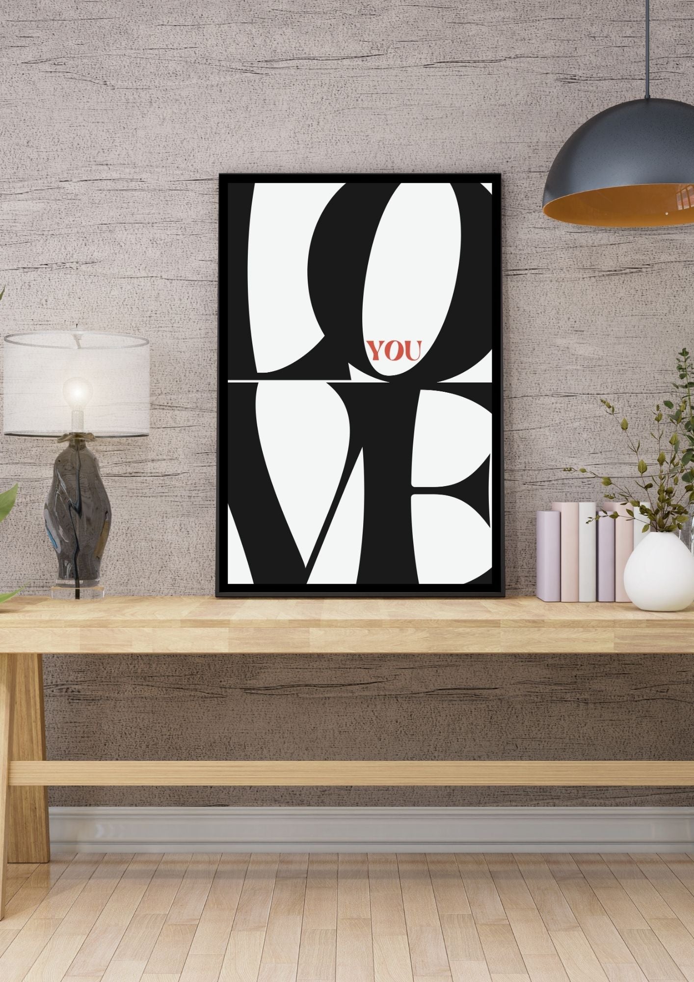 LOVE YOU – Bold Modern Typography Printable Wall Art