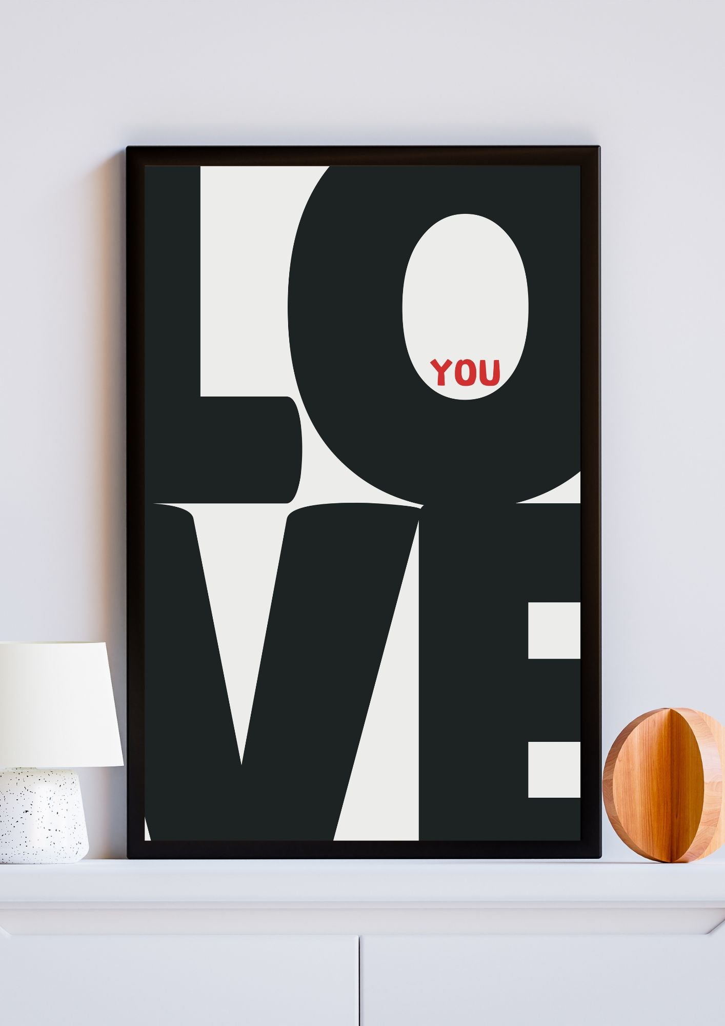 LOVE YOU Bold Typography Print – Modern Minimalist Wall Art