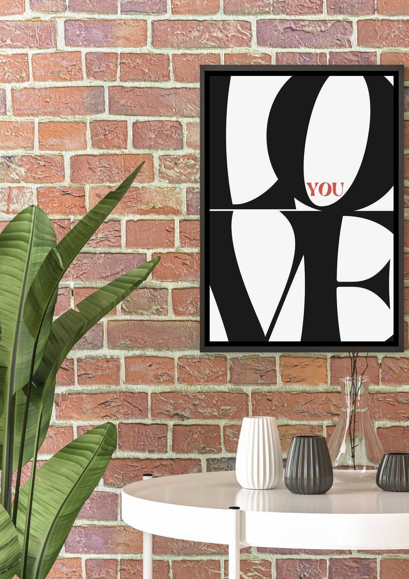LOVE YOU – Bold Modern Typography Printable Wall Art