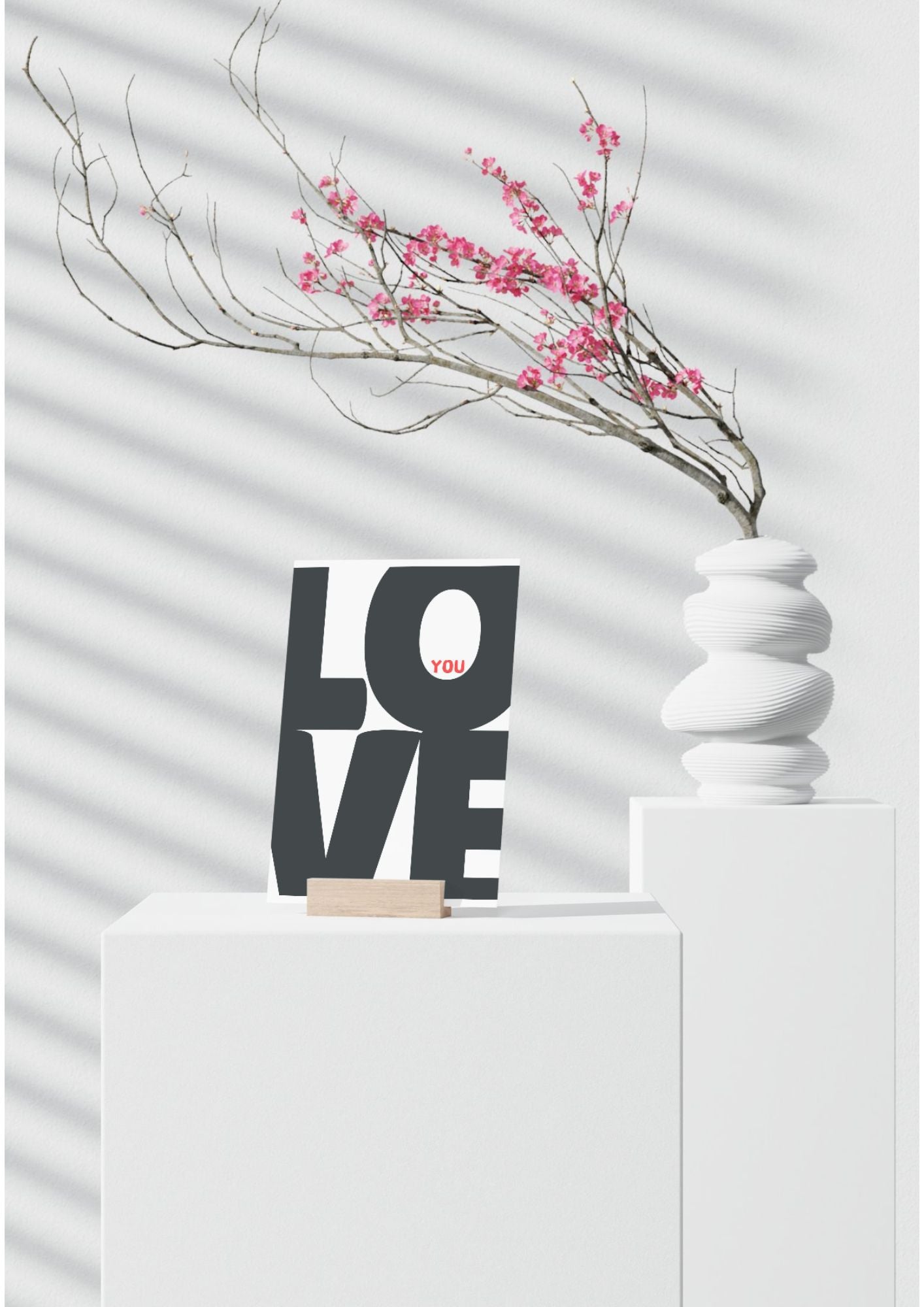 LOVE YOU Bold Typography Print – Modern Minimalist Wall Art