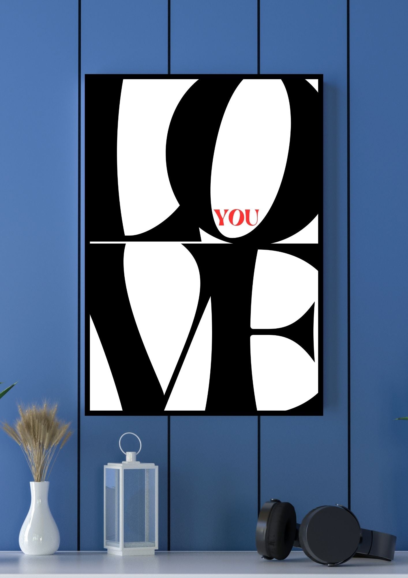 LOVE YOU – Bold Modern Typography Printable Wall Art