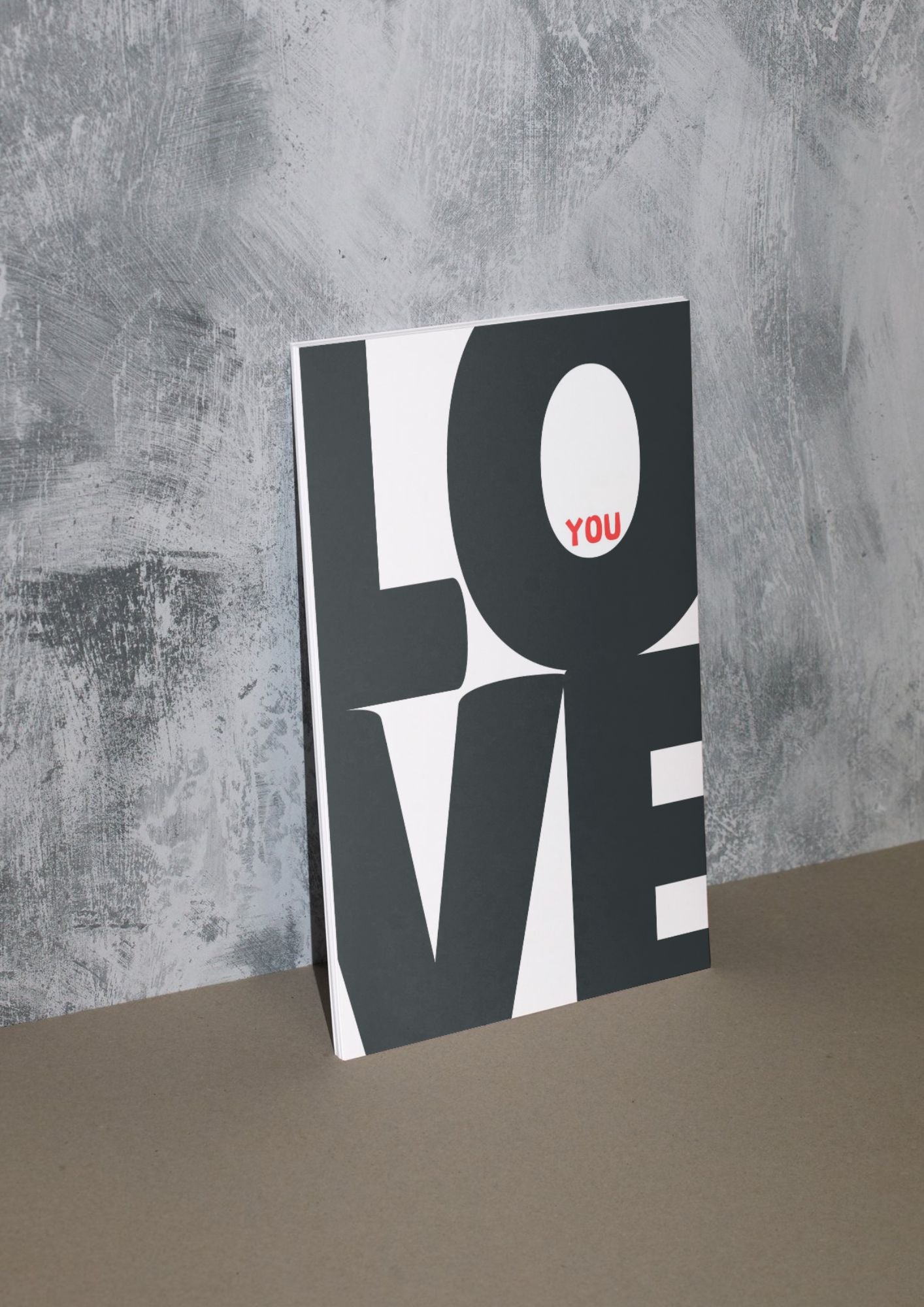 LOVE YOU Bold Typography Print – Modern Minimalist Wall Art