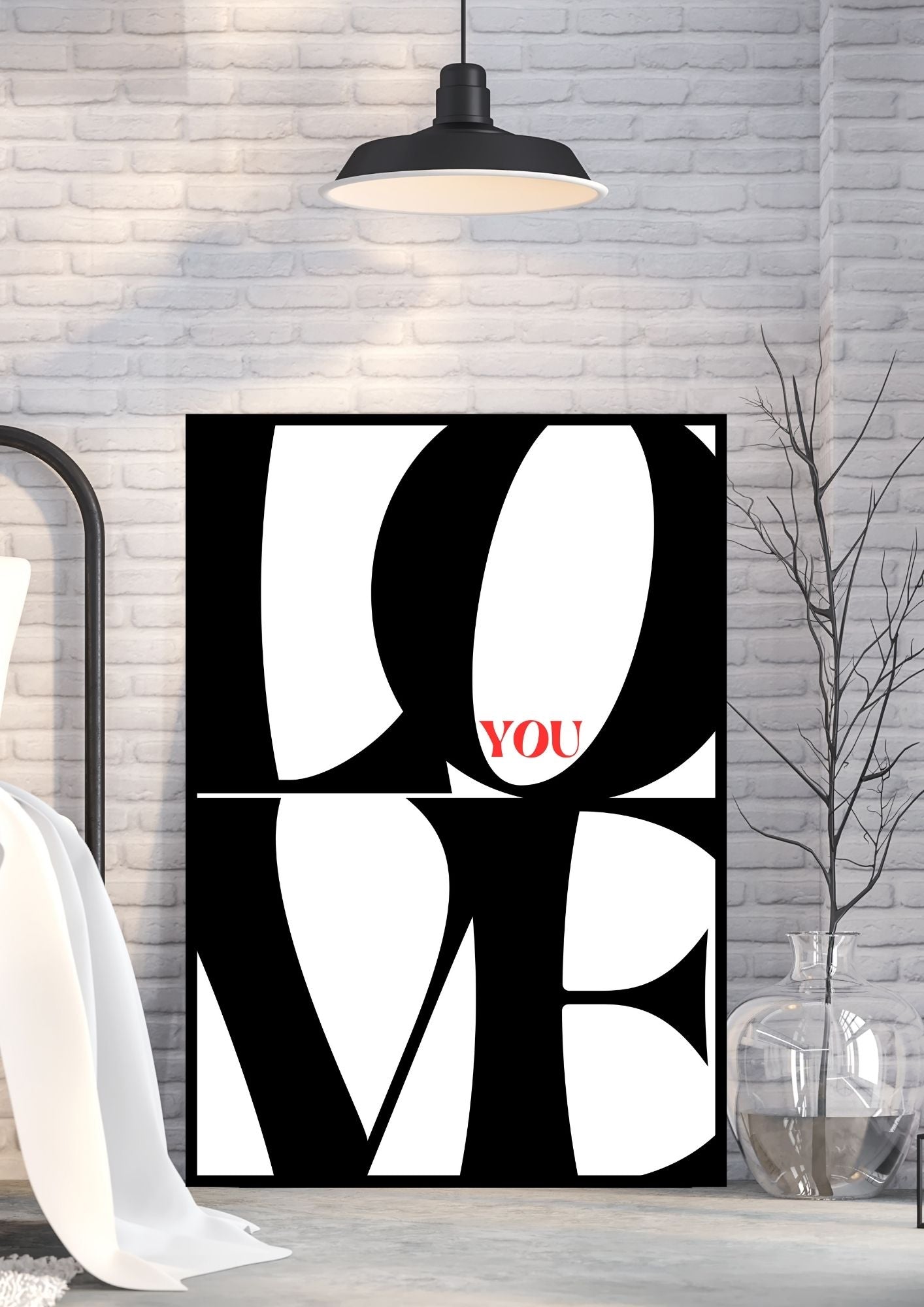LOVE YOU – Bold Modern Typography Printable Wall Art