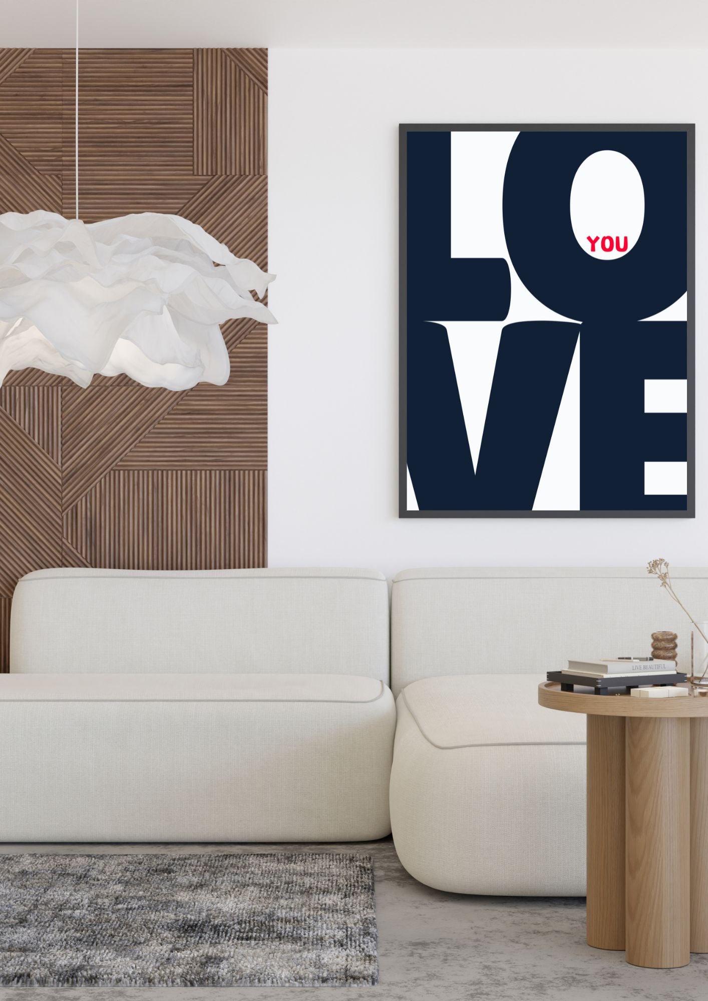 LOVE YOU Bold Typography Print – Modern Minimalist Wall Art