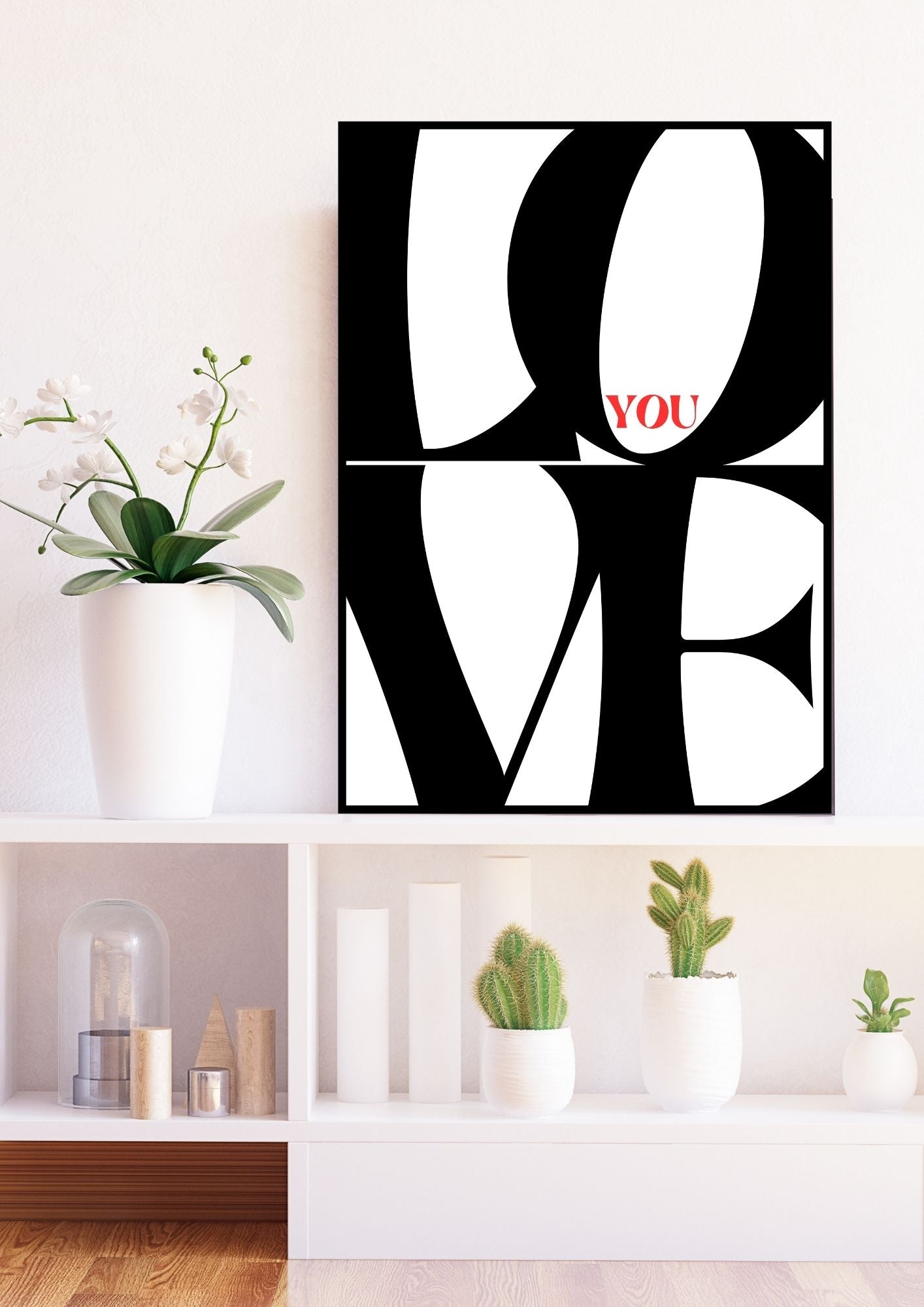 LOVE YOU – Bold Modern Typography Printable Wall Art