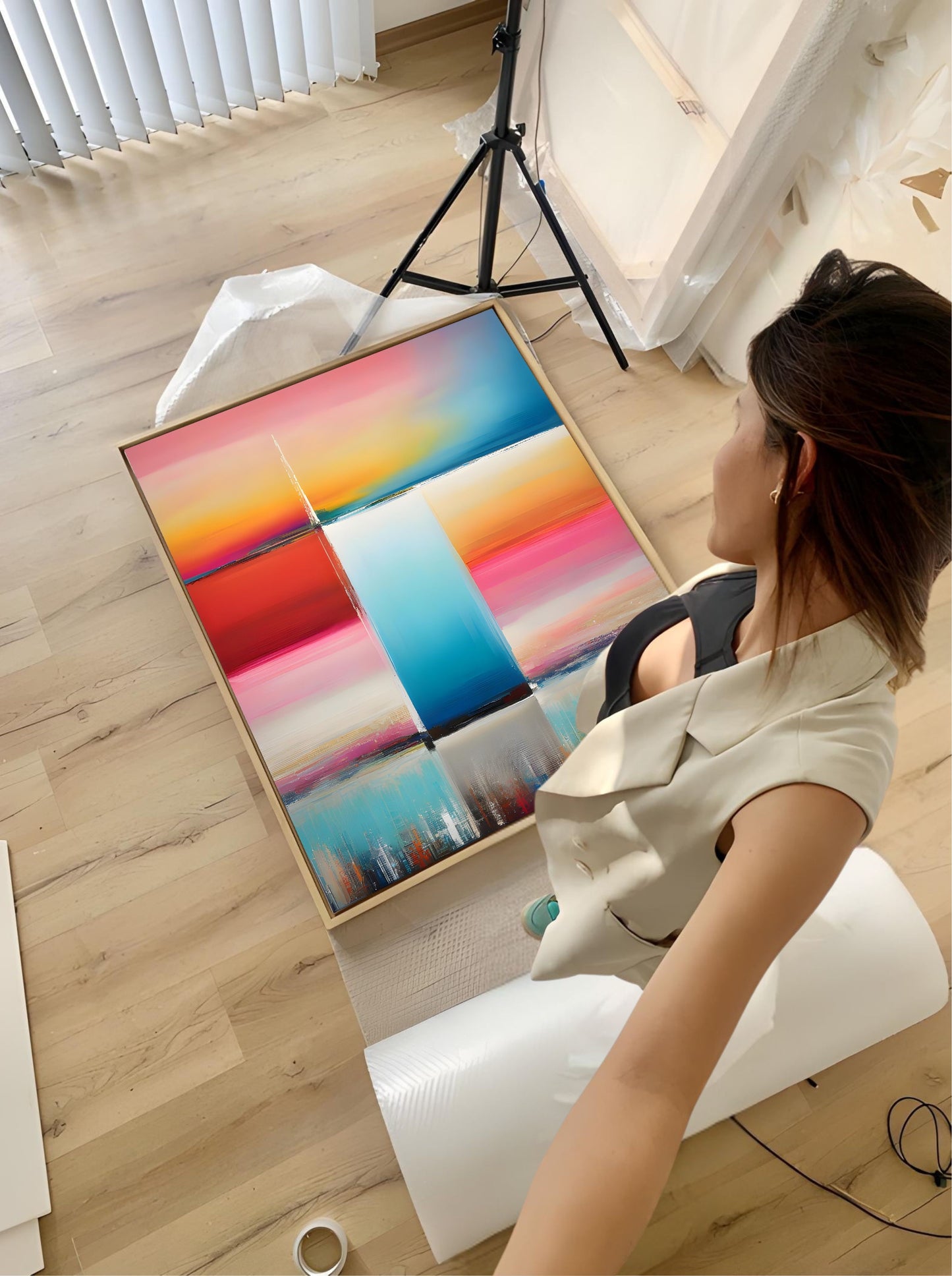 Modern Abstract Digital Wall Art – Vibrant Expressionist Home & Office Decor