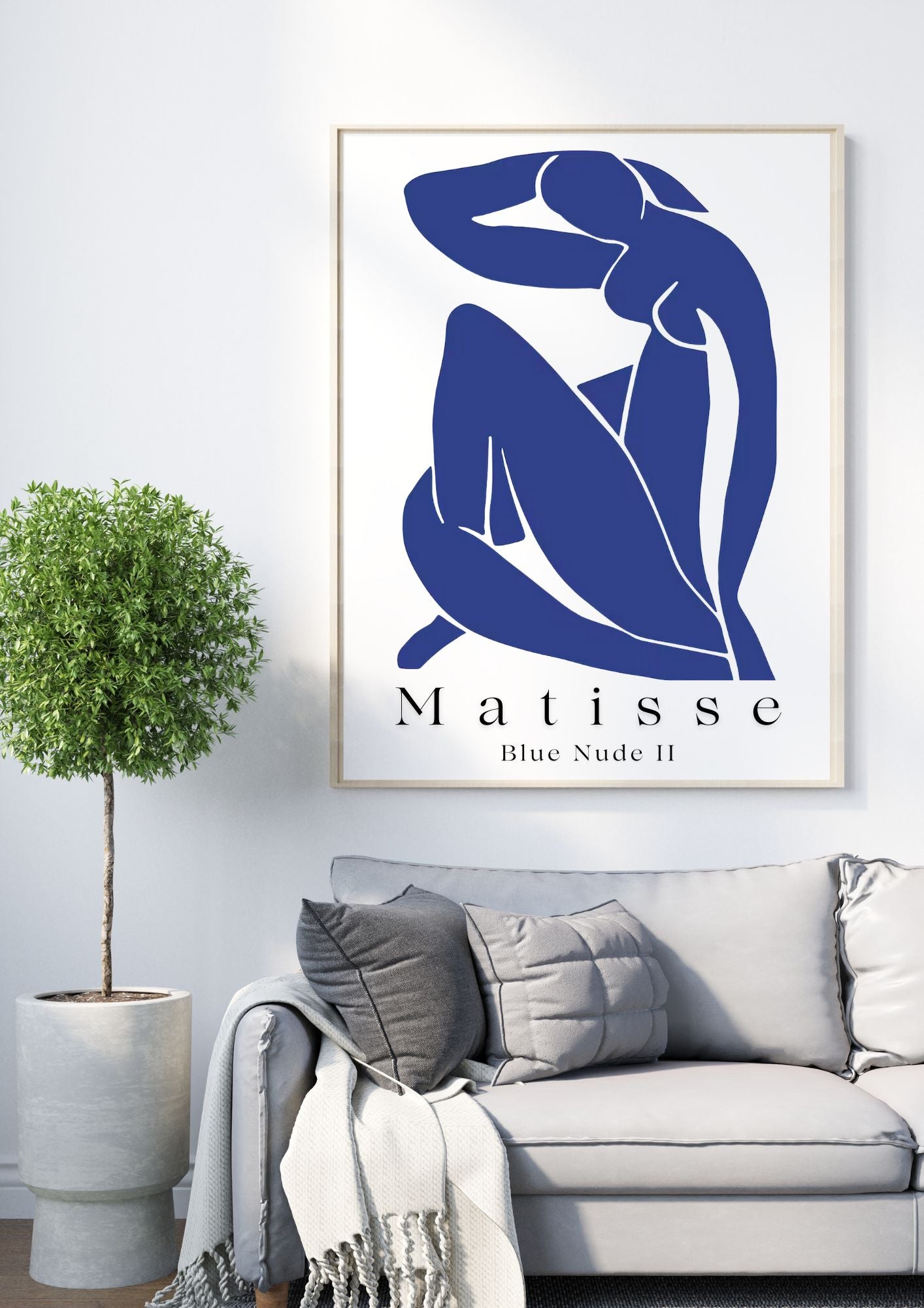 Matisse Blue Nude II Inspired Art | Minimalist Digital Print