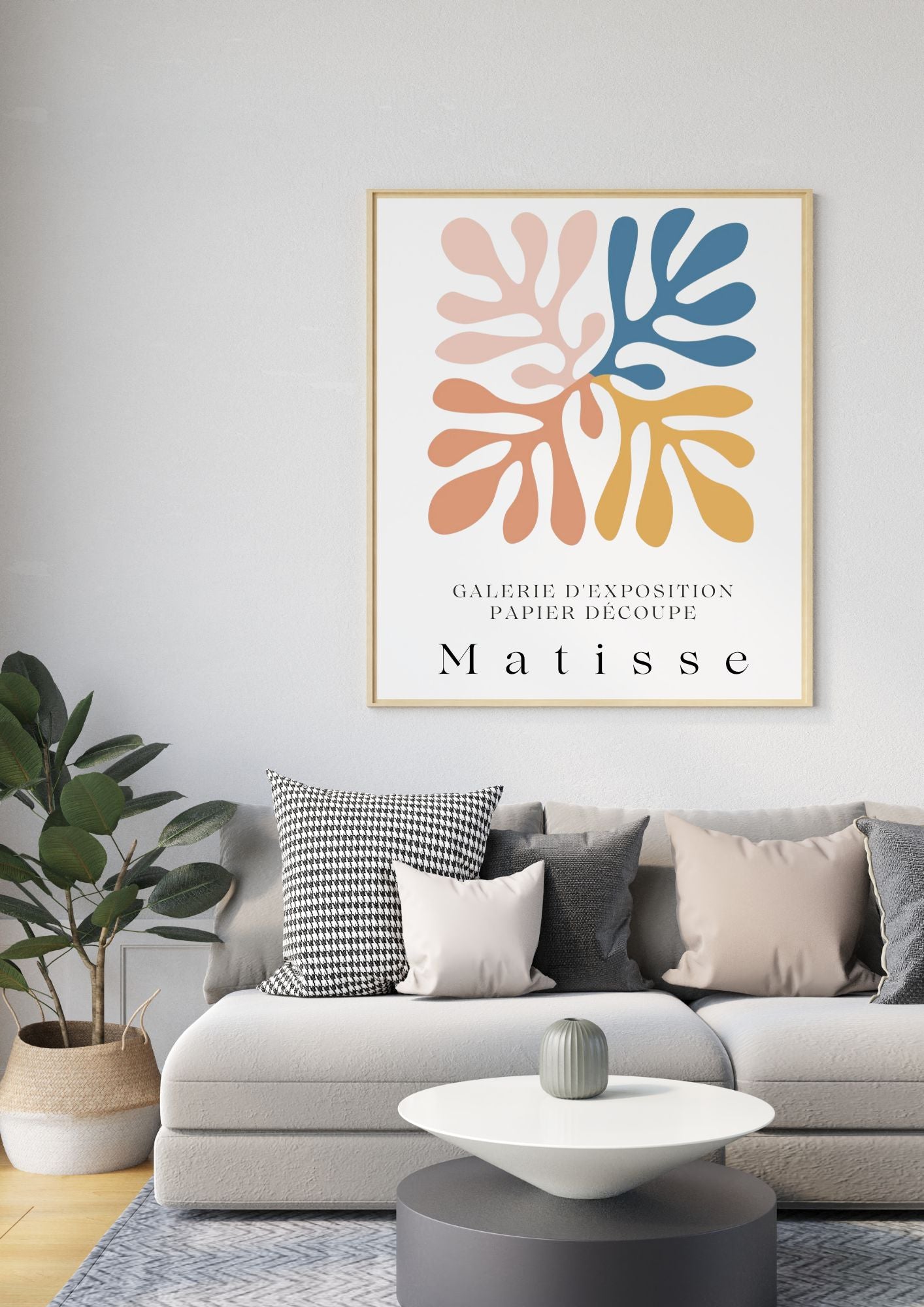 Matisse Inspired Cutout Art | Abstract Minimalist Digital Prin