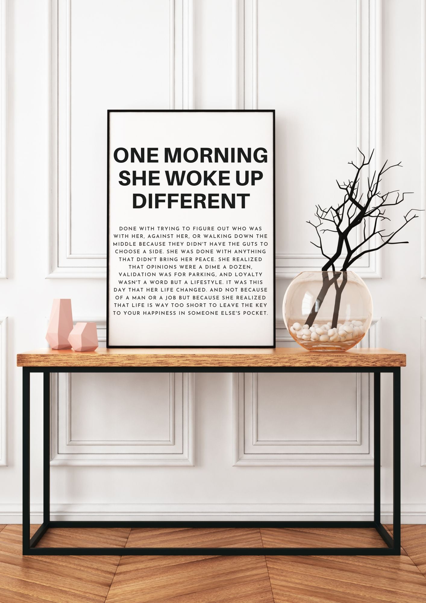 One Morning She Woke Up Different – Empowering Quote Printable Wall Art