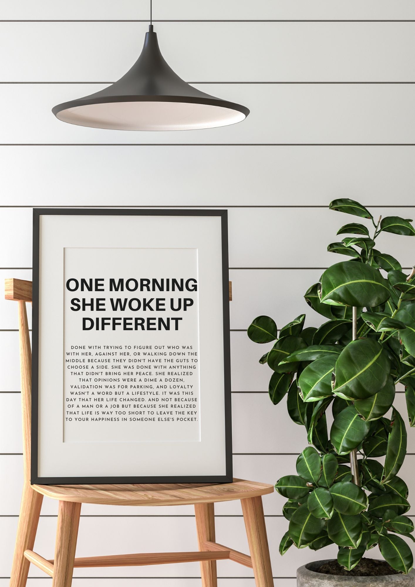 One Morning She Woke Up Different – Empowering Quote Printable Wall Art