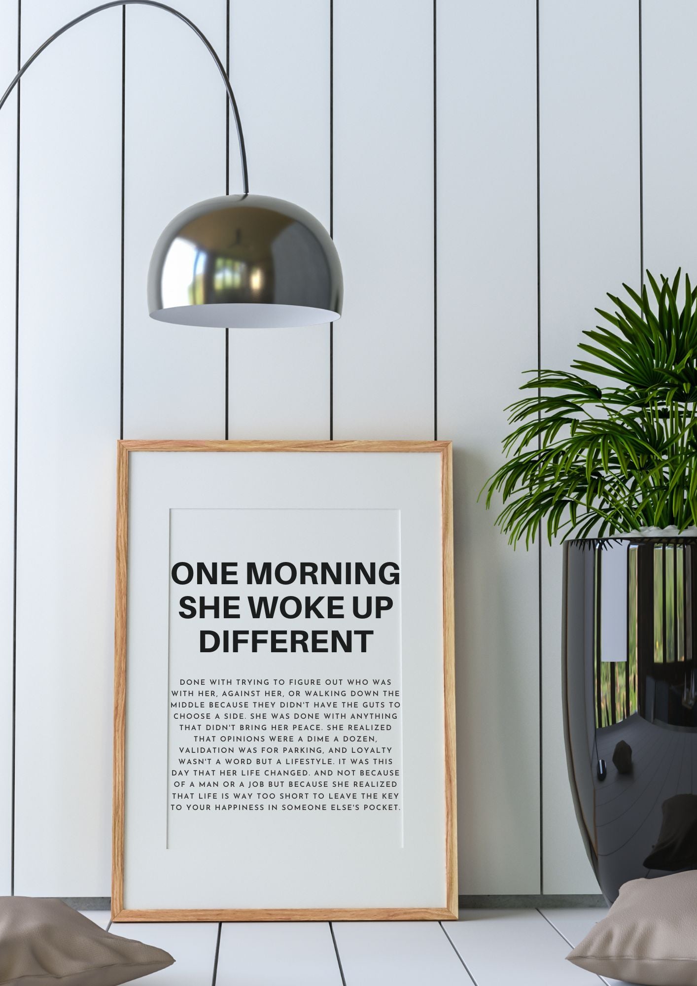 One Morning She Woke Up Different – Empowering Quote Printable Wall Art