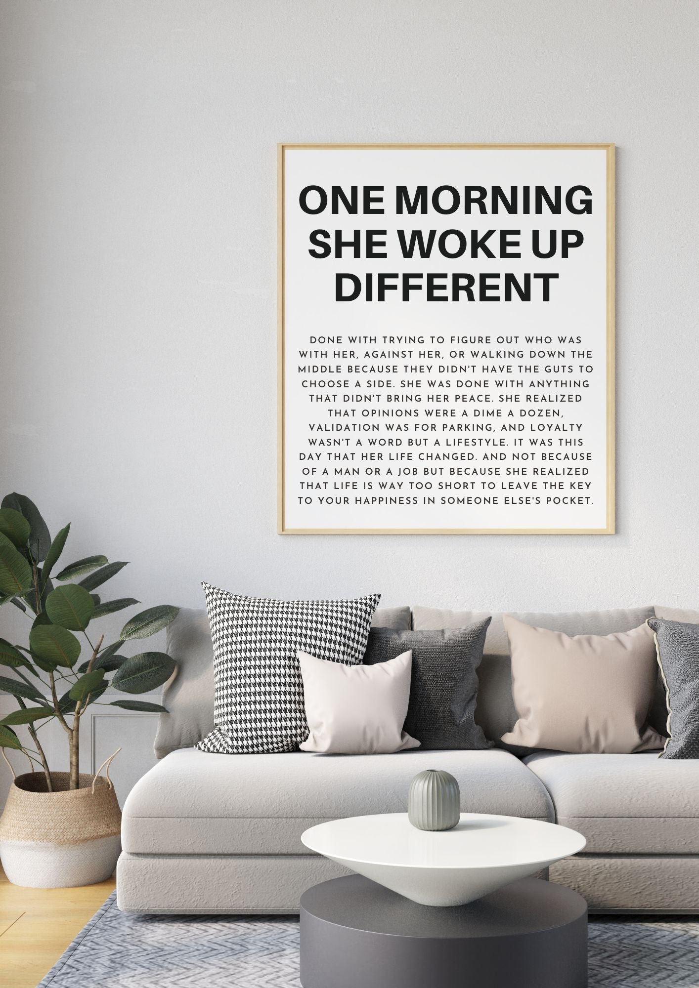 One Morning She Woke Up Different – Empowering Quote Printable Wall Art