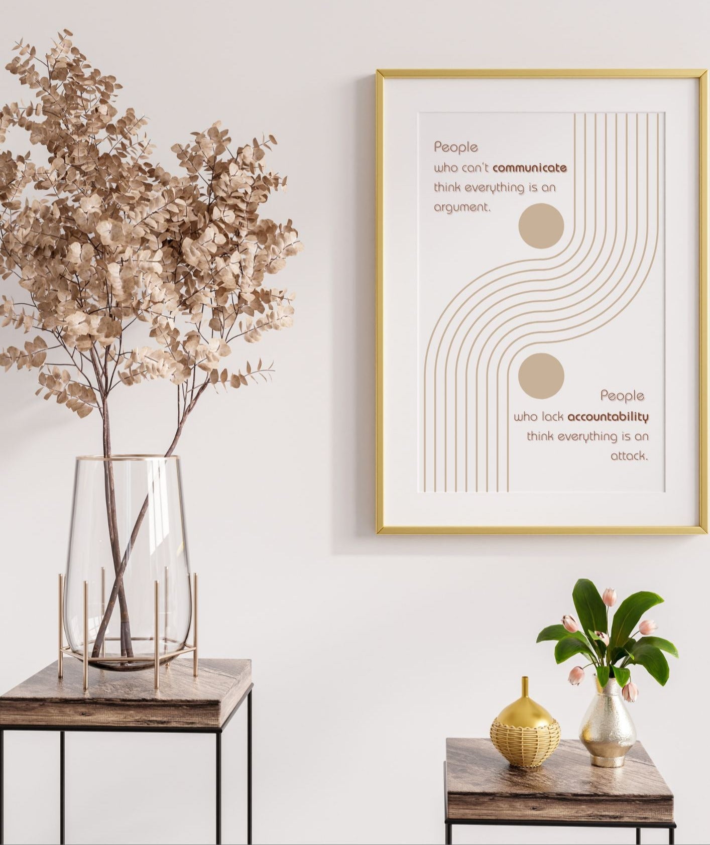 Modern Yin Yang Quote – Communicate & Accountability Printable
