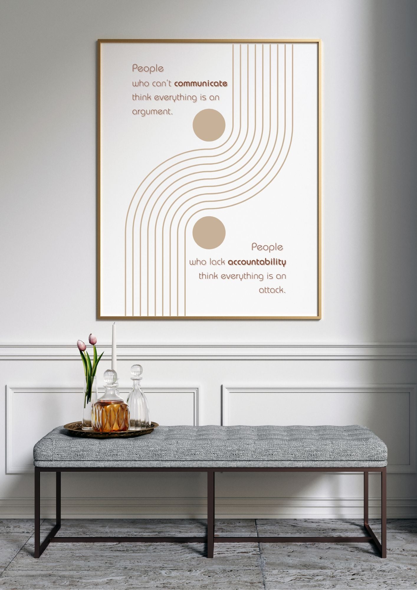 Modern Yin Yang Quote – Communicate & Accountability Printable