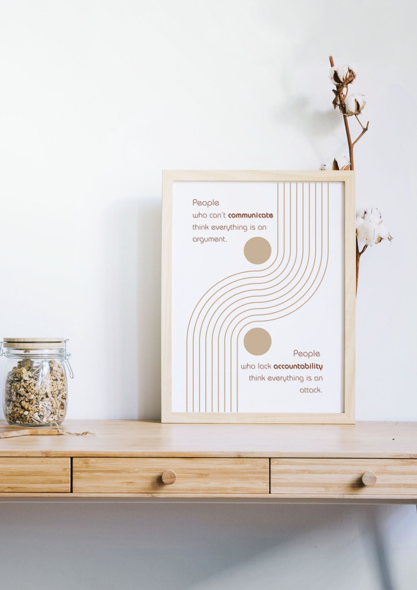 Modern Yin Yang Quote – Communicate & Accountability Printable