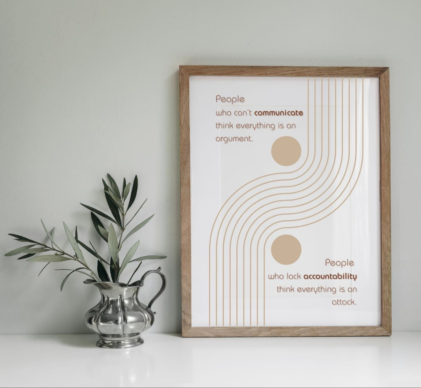 Modern Yin Yang Quote – Communicate & Accountability Printable