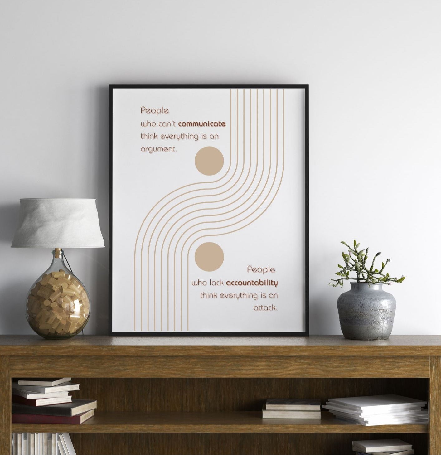 Modern Yin Yang Quote – Communicate & Accountability Printable