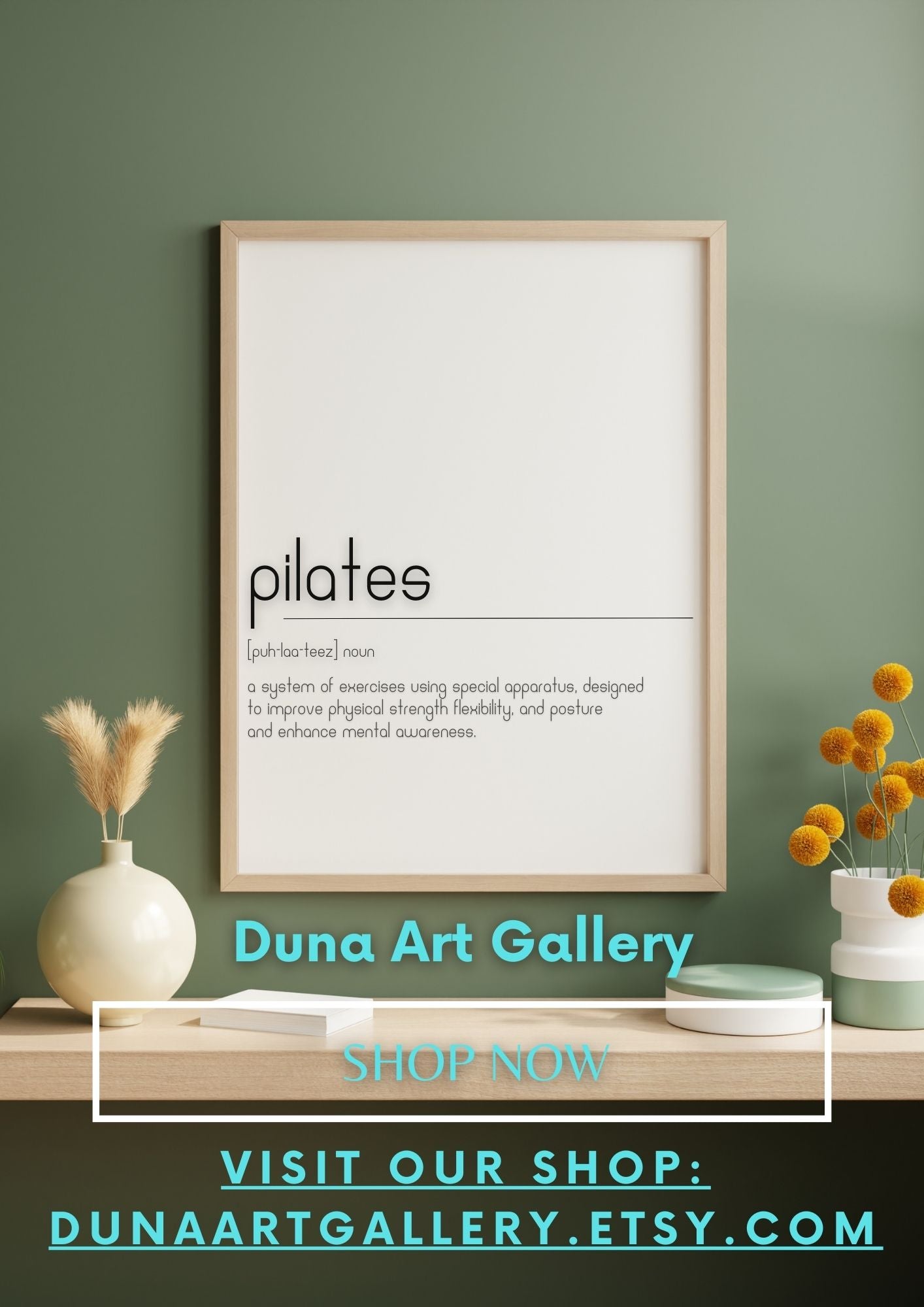 Pilates Definition Printable – Modern Minimalist Wall Art