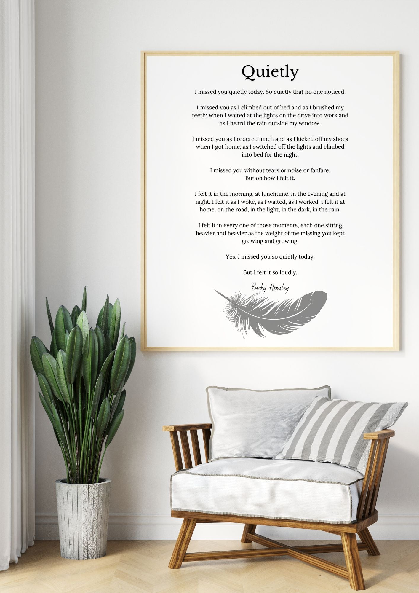 Quietly – Becky Hemsley Poem Print | Emotional & Heartfelt Wall Art