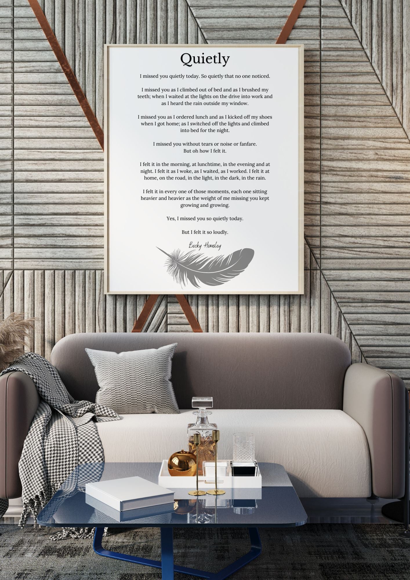 Quietly – Becky Hemsley Poem Print | Emotional & Heartfelt Wall Art