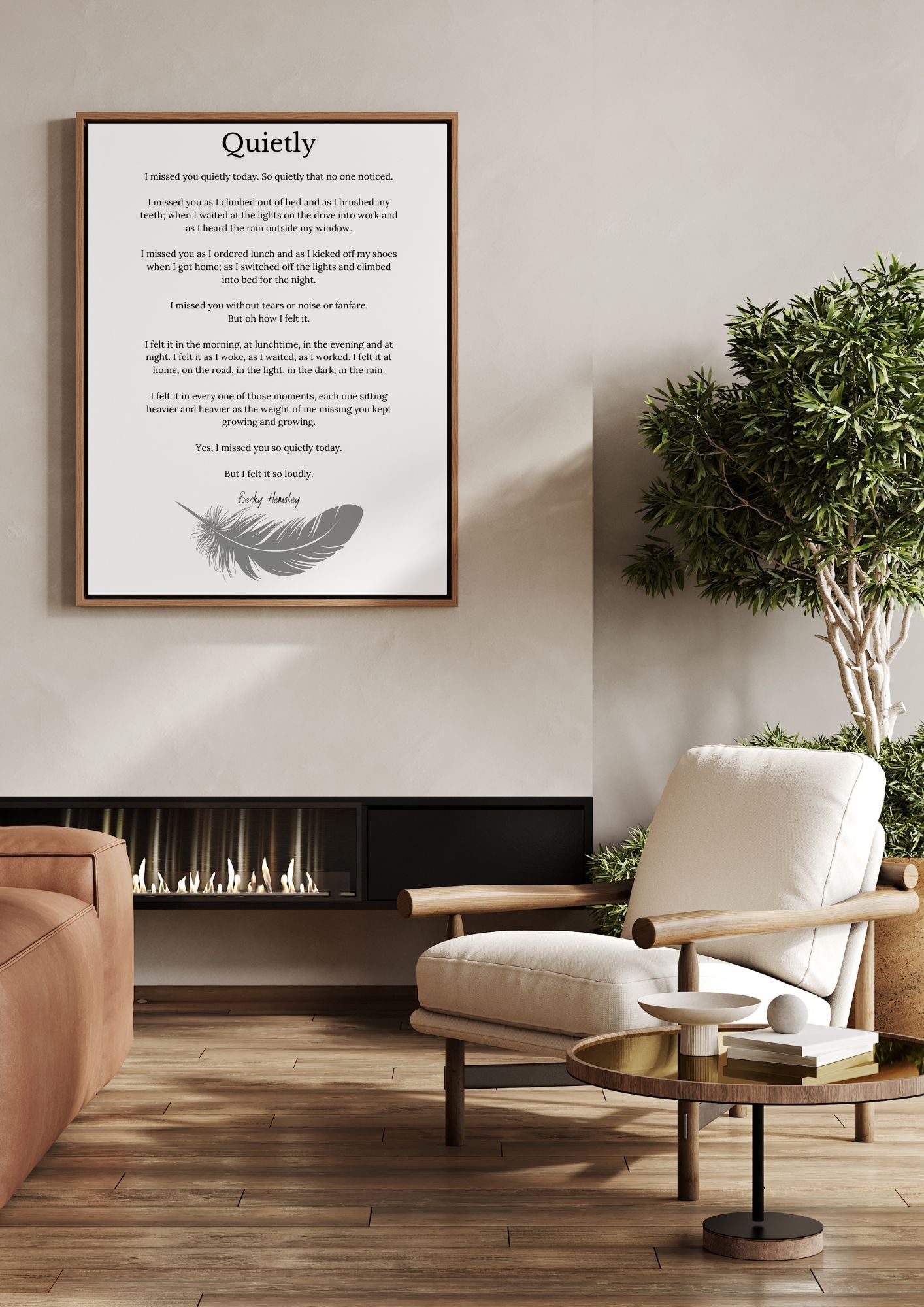 Quietly – Becky Hemsley Poem Print | Emotional & Heartfelt Wall Art