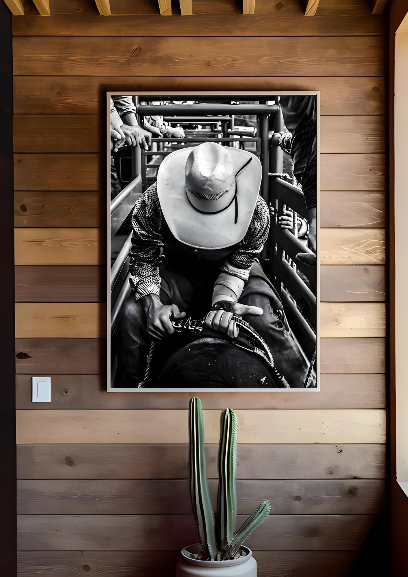 Cowboy Rodeo Printable – Black & White Western Wall Art