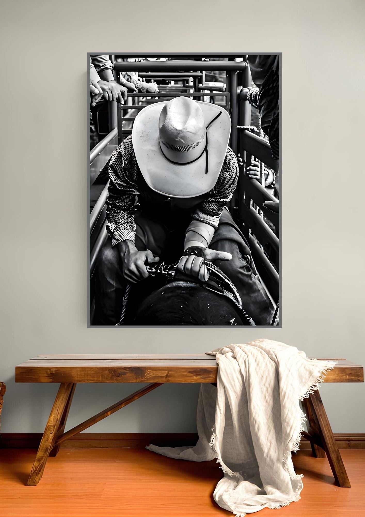 Cowboy Rodeo Printable – Black & White Western Wall Art