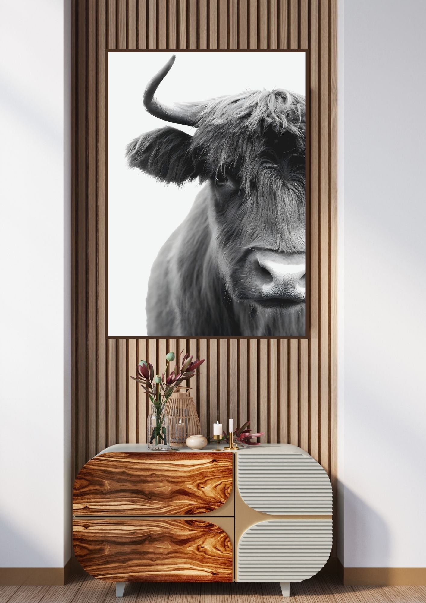 Minimalist Cow Photography – Modern Ranch Decor Poster